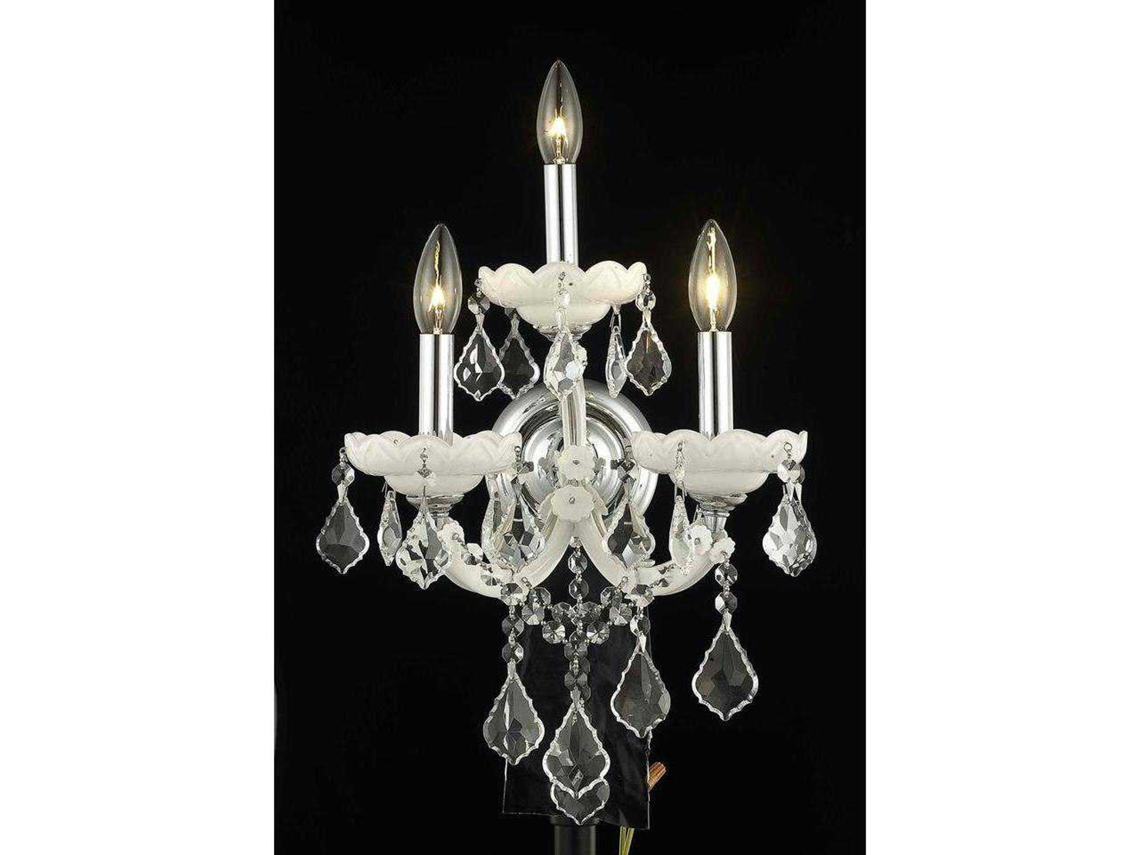 Maria Theresa White Clear Crystal Wall Sconce
