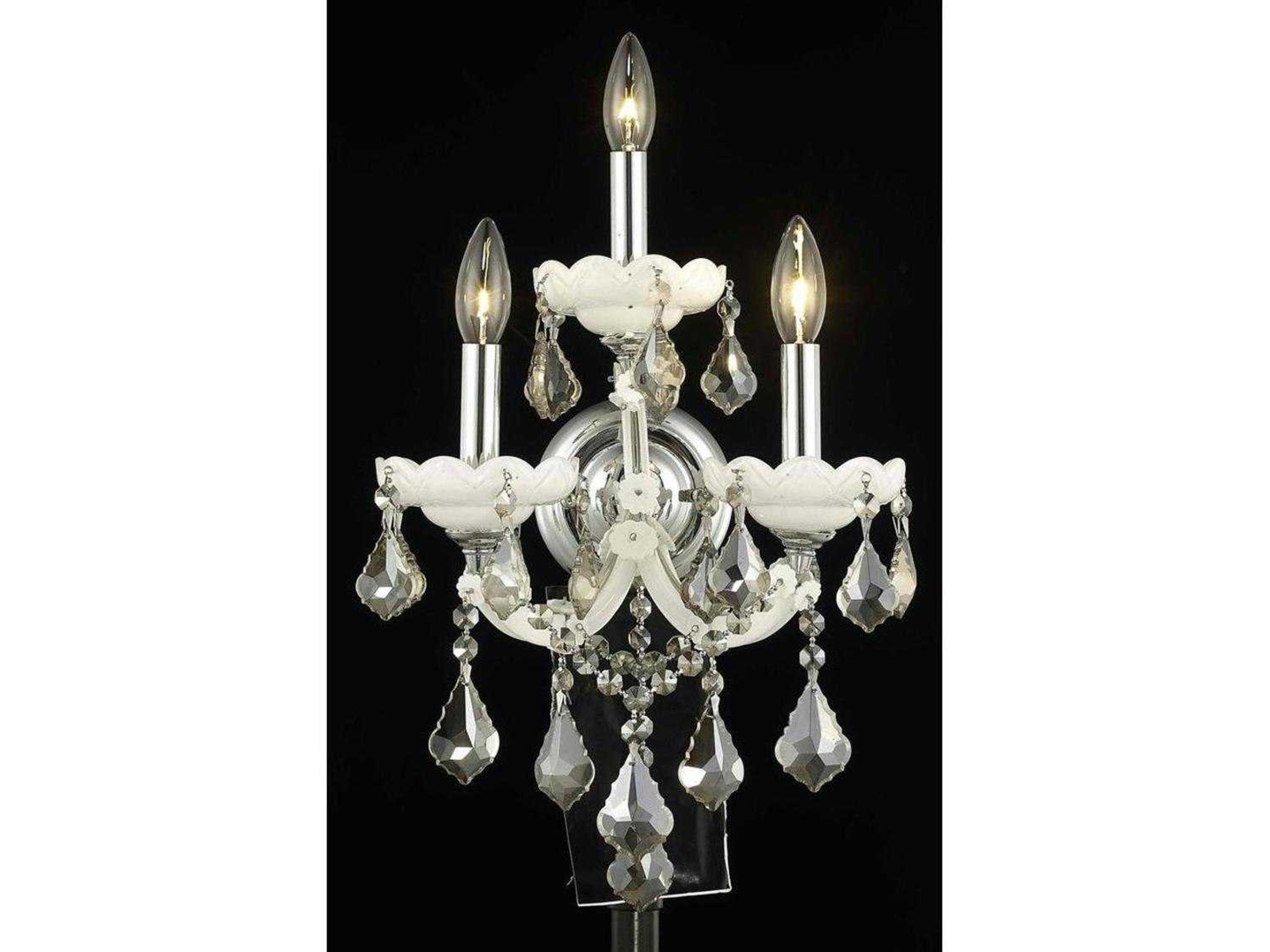Maria Theresa White Gold Crystal Wall Sconce