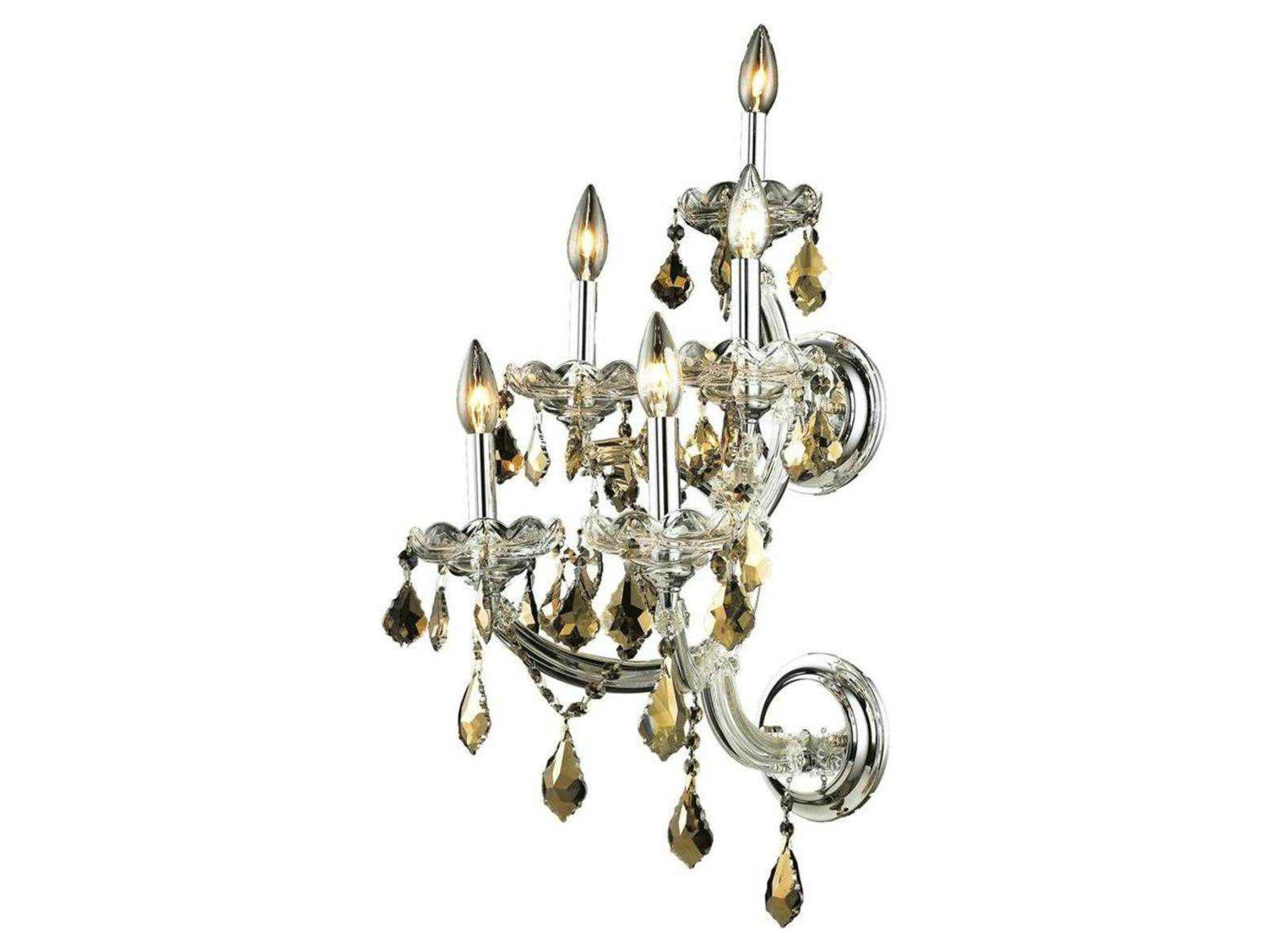 Maria Theresa Chrome Gold Crystal Wall Sconce