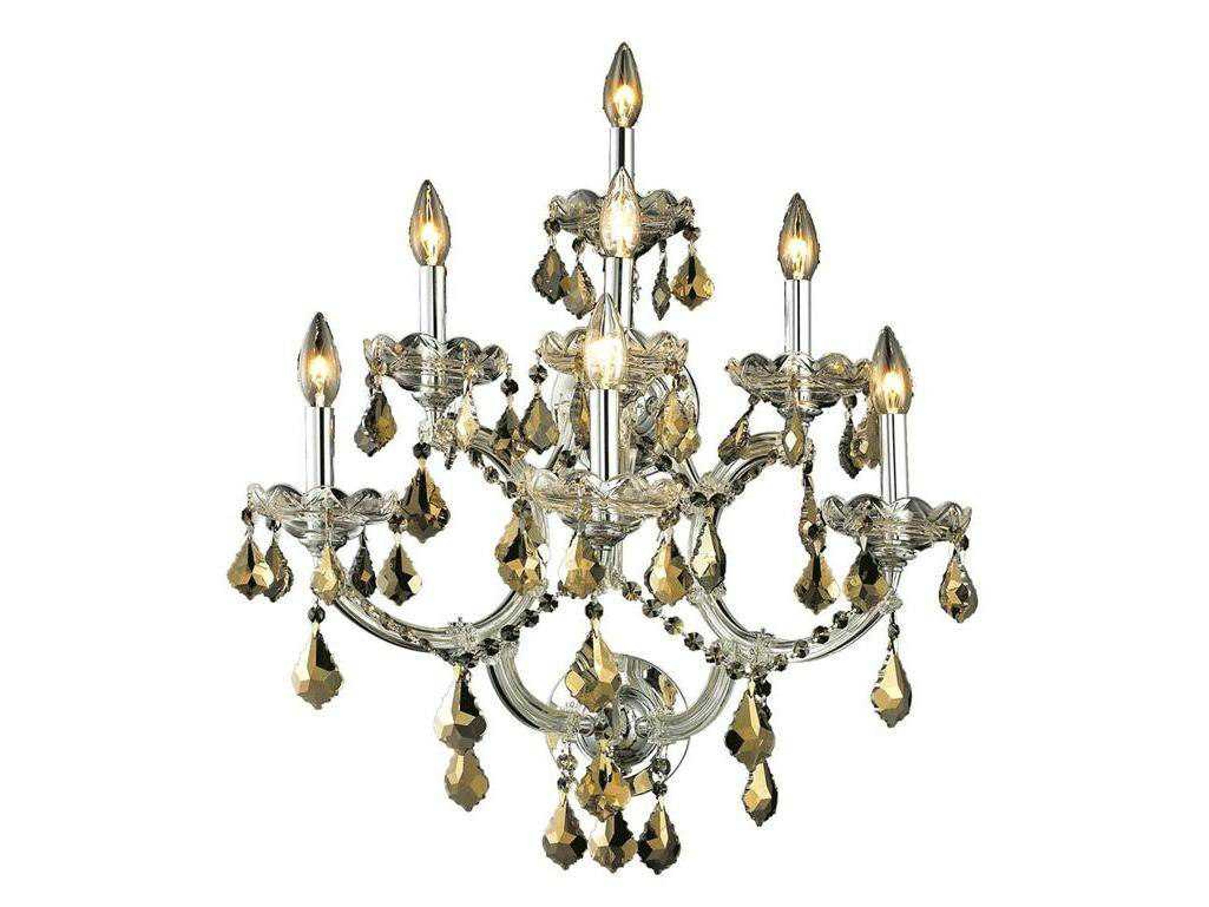 Maria Theresa Chrome Gold Crystal Wall Sconce