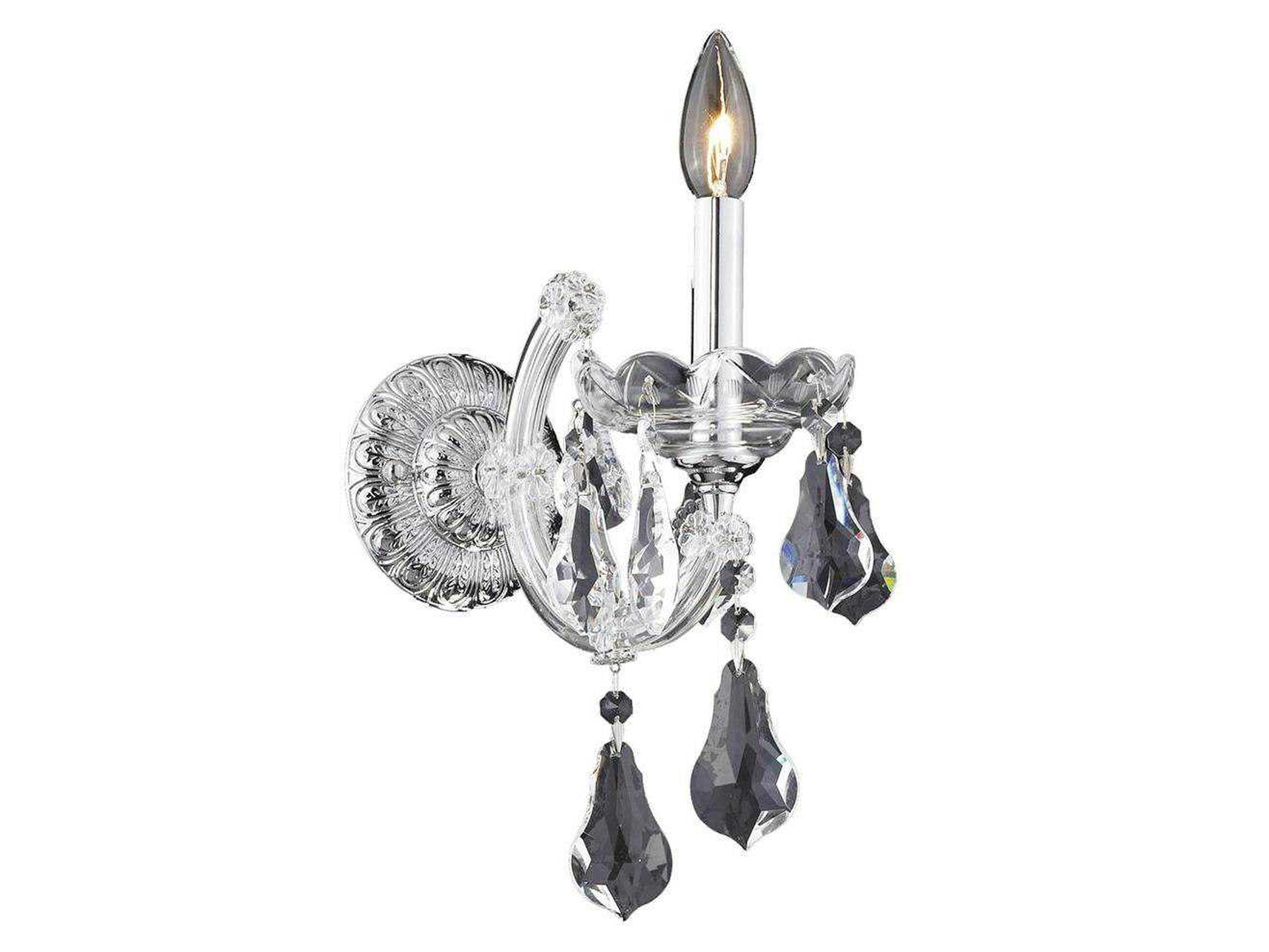 Maria Theresa Chrome Clear Crystal Wall Sconce