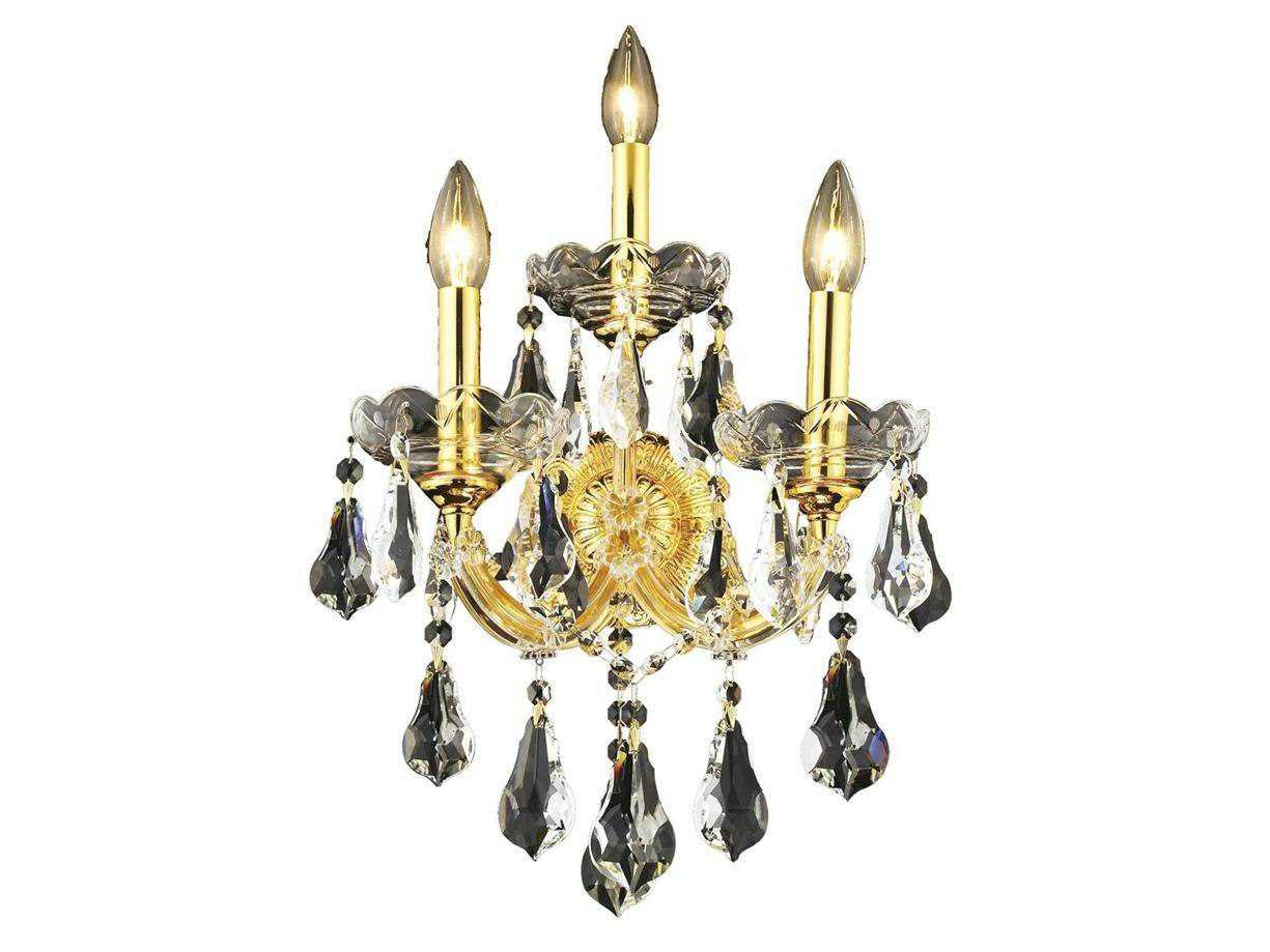 Maria Theresa Gold Clear Crystal Wall Sconce