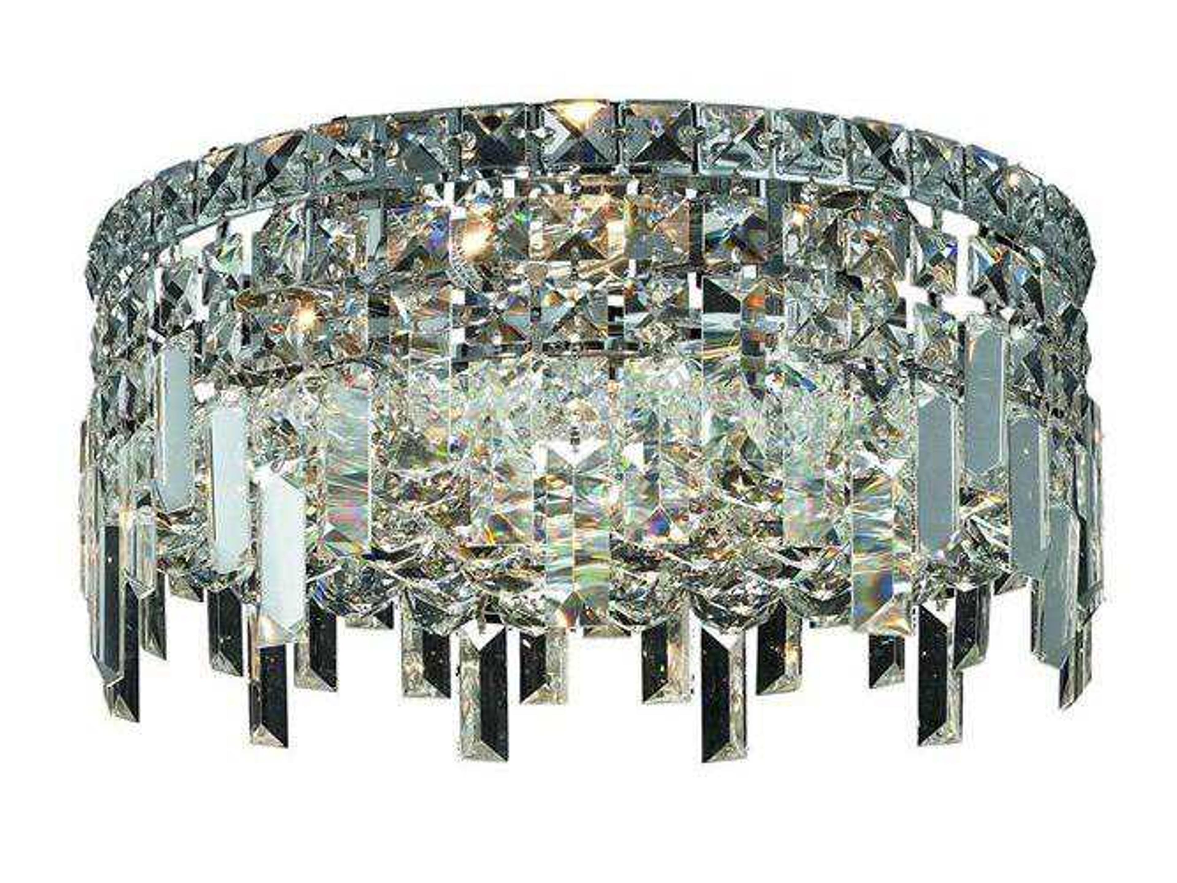 Maxime Chrome Clear Crystal Drum Flush Mount