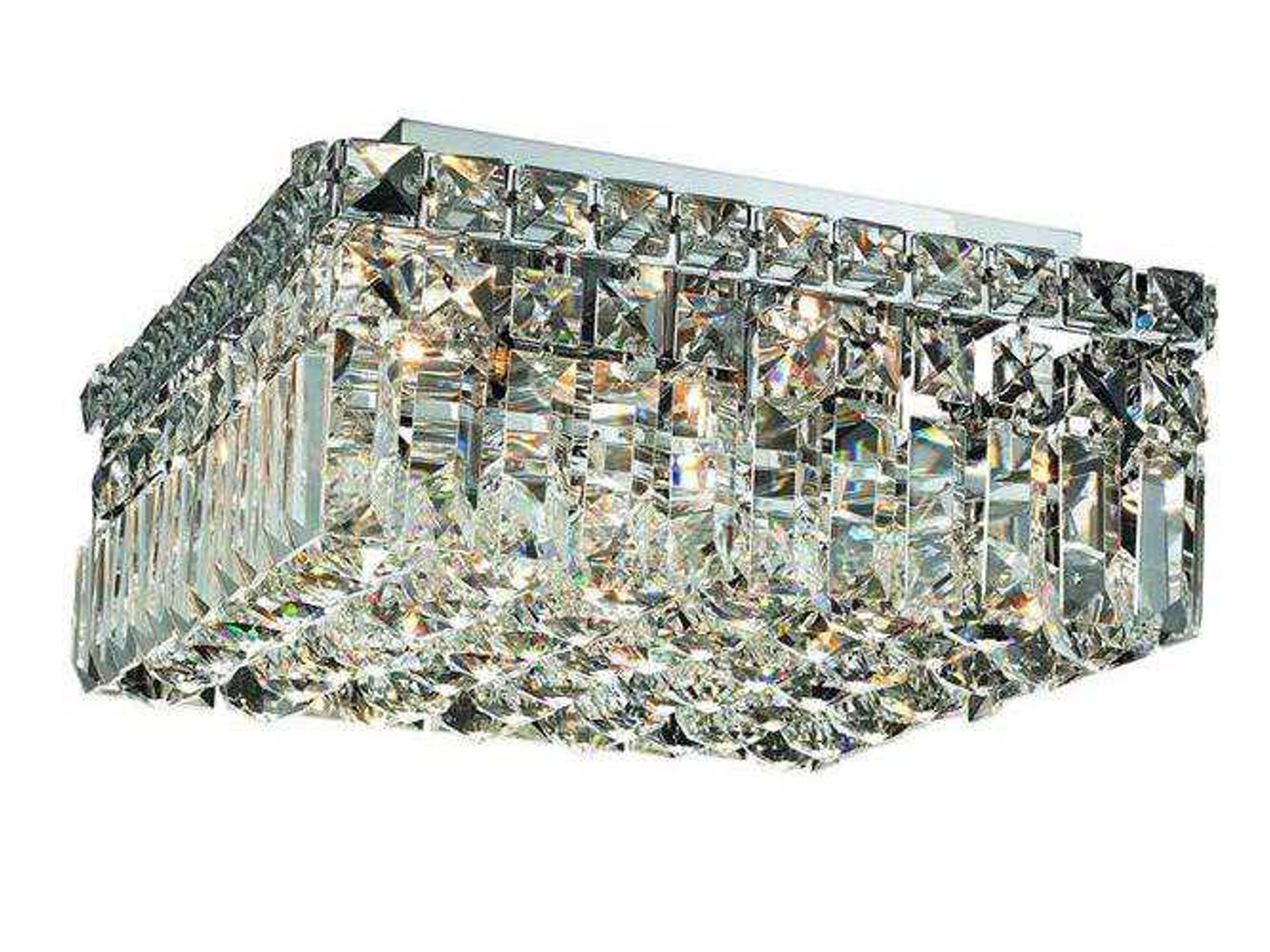 Maxime Chrome Clear Crystal Flush Mount