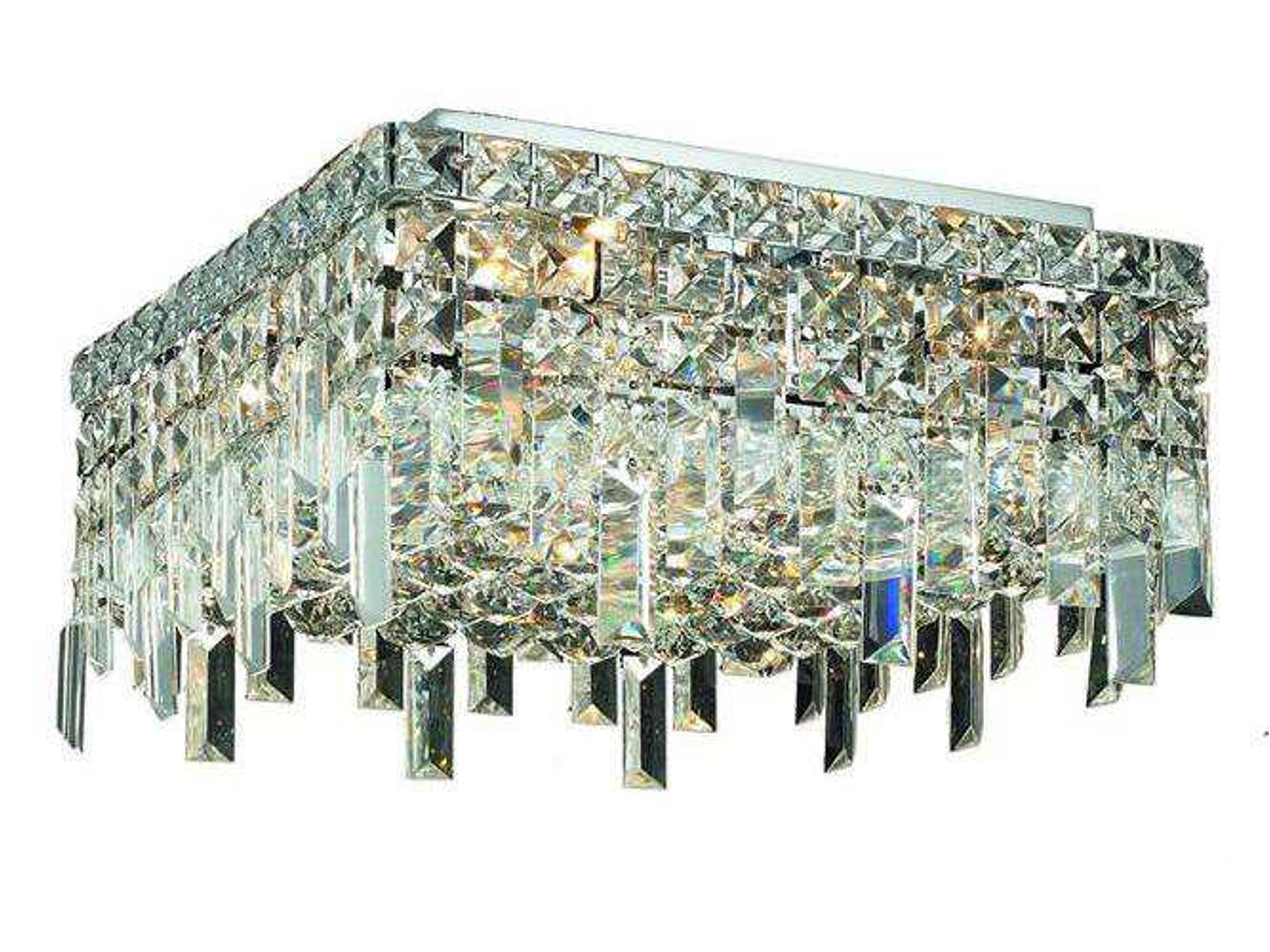 Maxime Chrome Clear Crystal Flush Mount