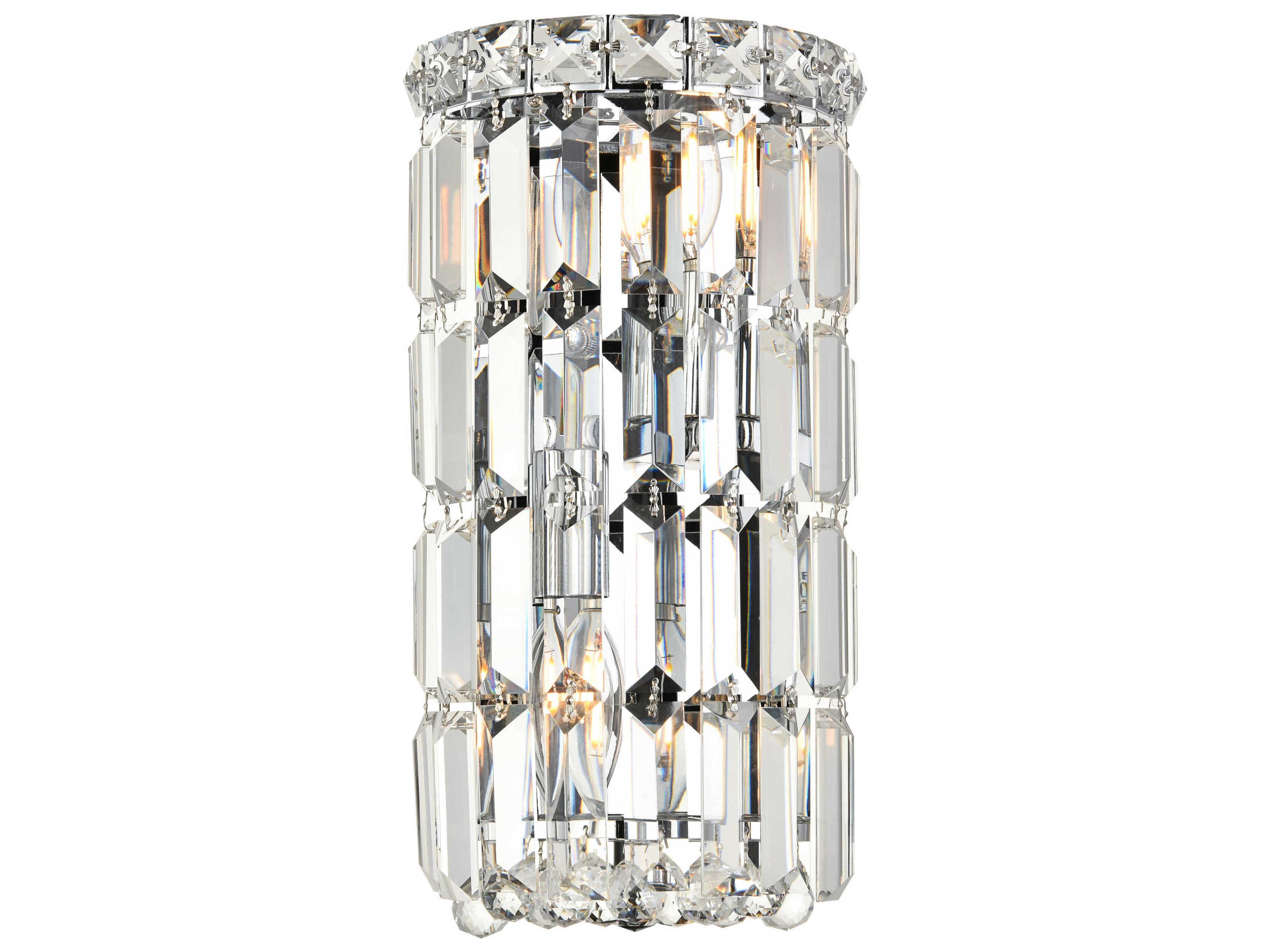 Maxime Chrome Clear Crystal Wall Sconce
