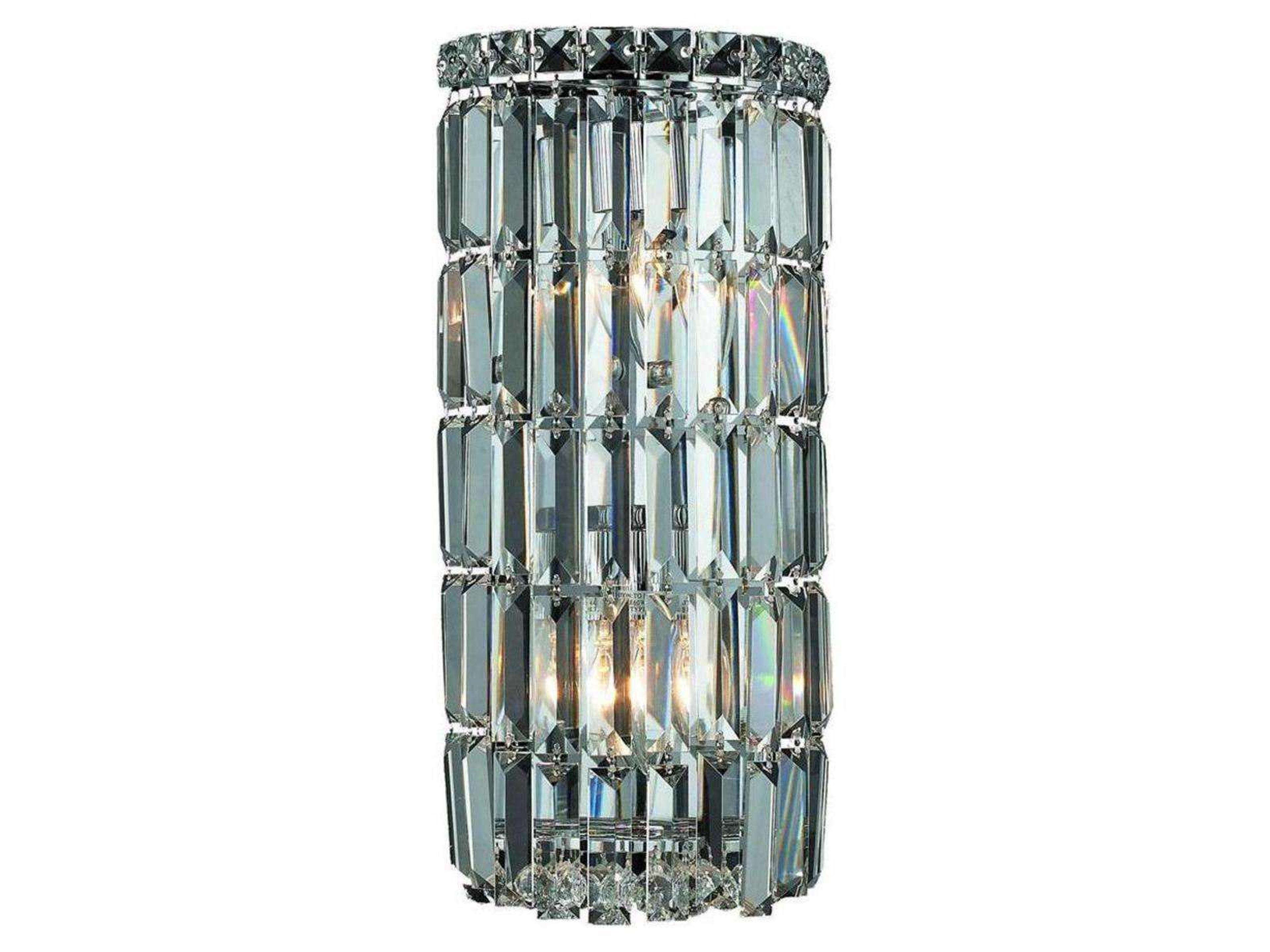 Maxime Chrome Clear Crystal Wall Sconce