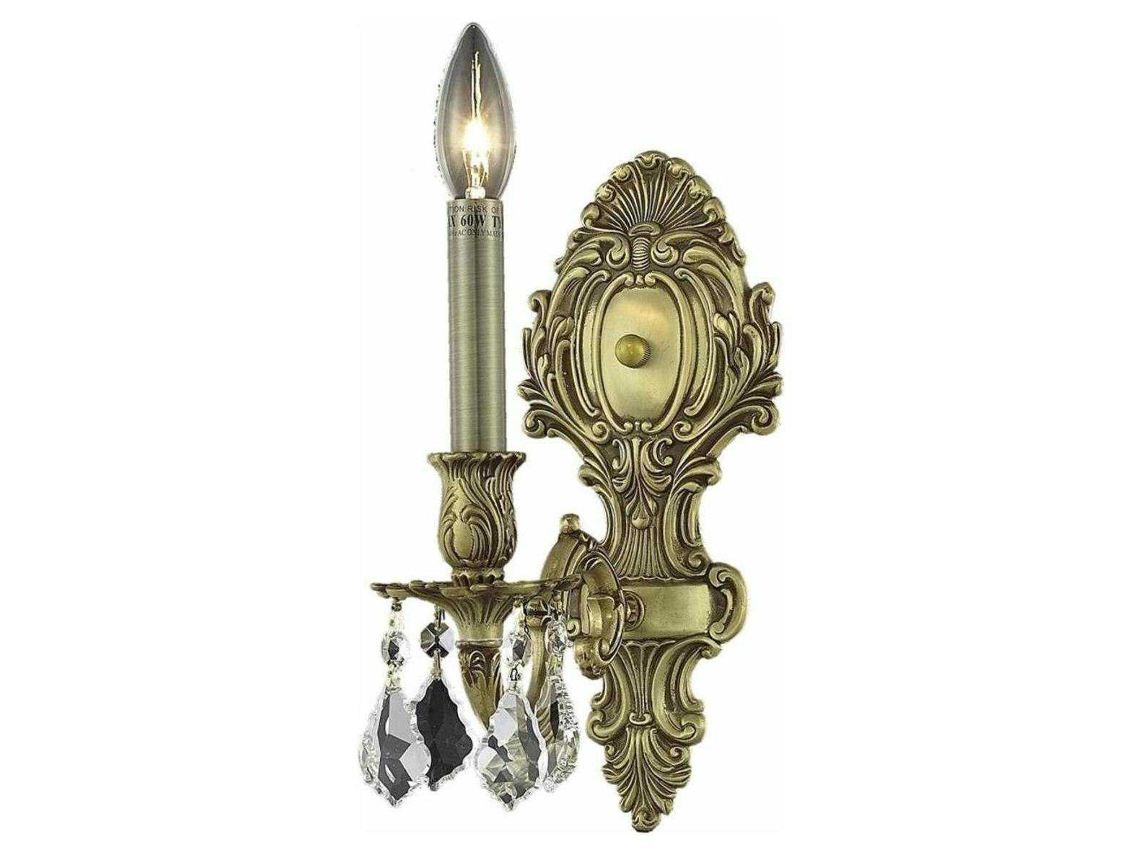 Monarch French Gold Clear Crystal Wall Sconce