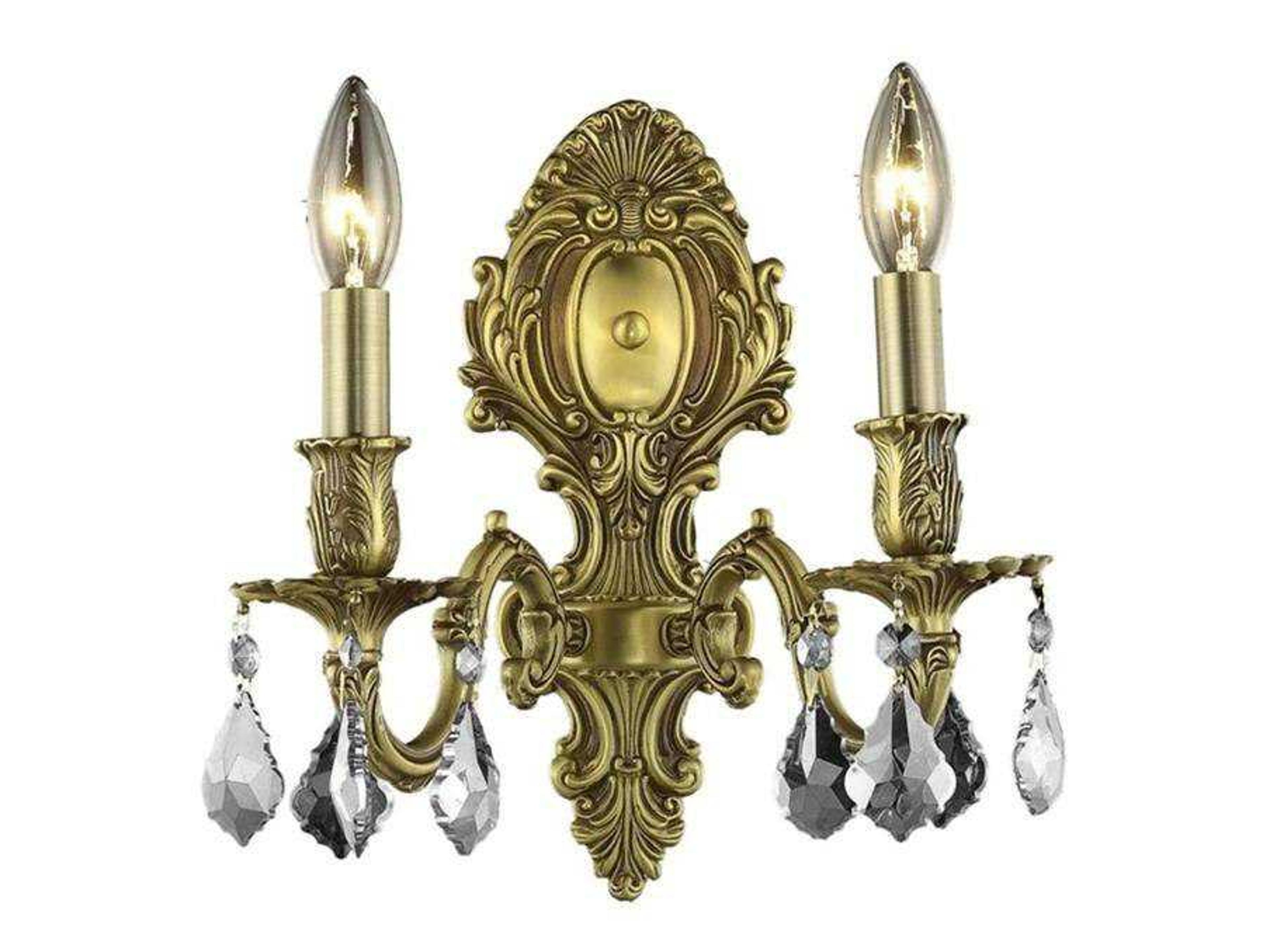 Monarch French Gold Clear Crystal Wall Sconce