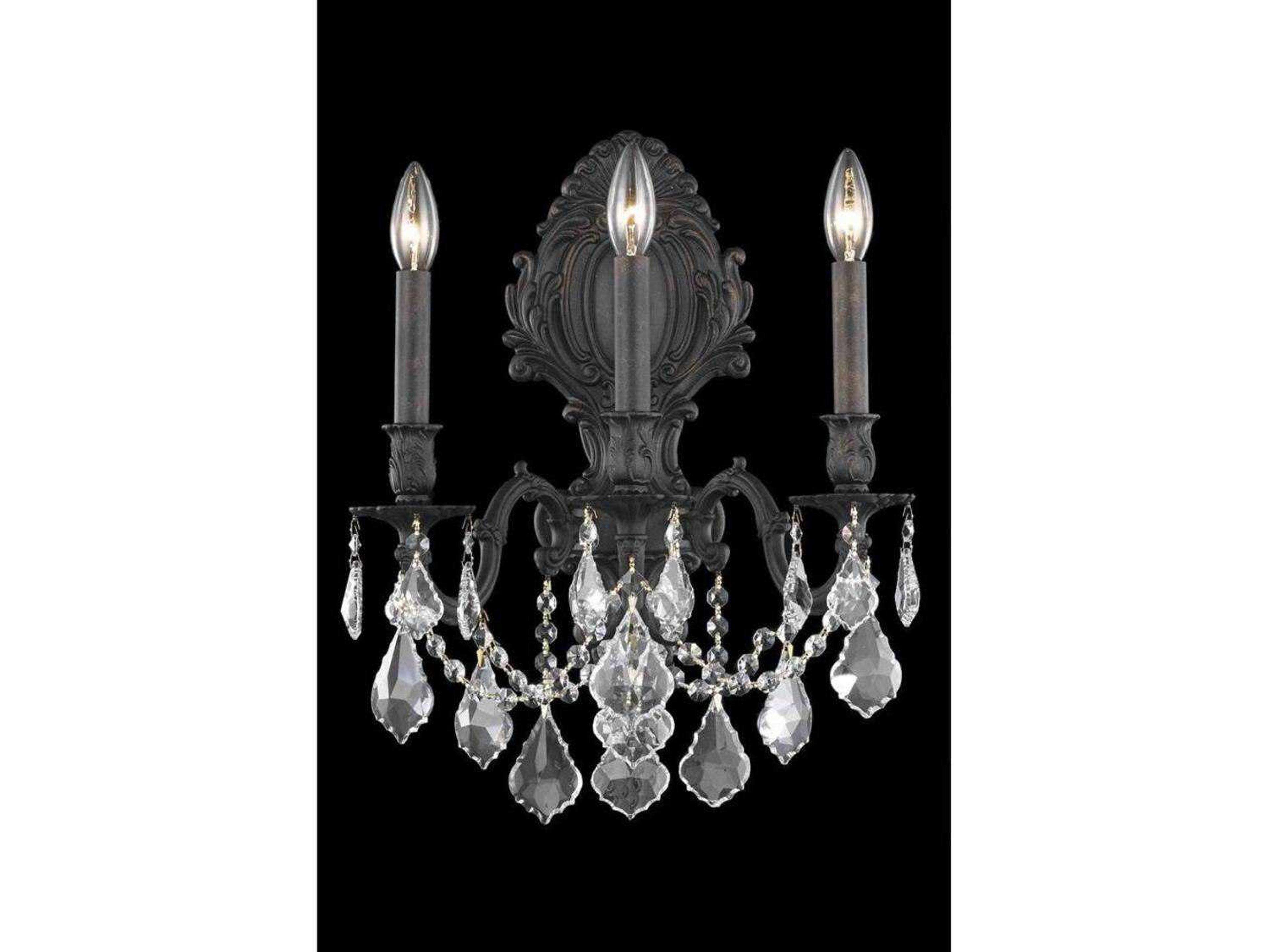 Monarch Dark Bronze Clear Crystal Wall Sconce