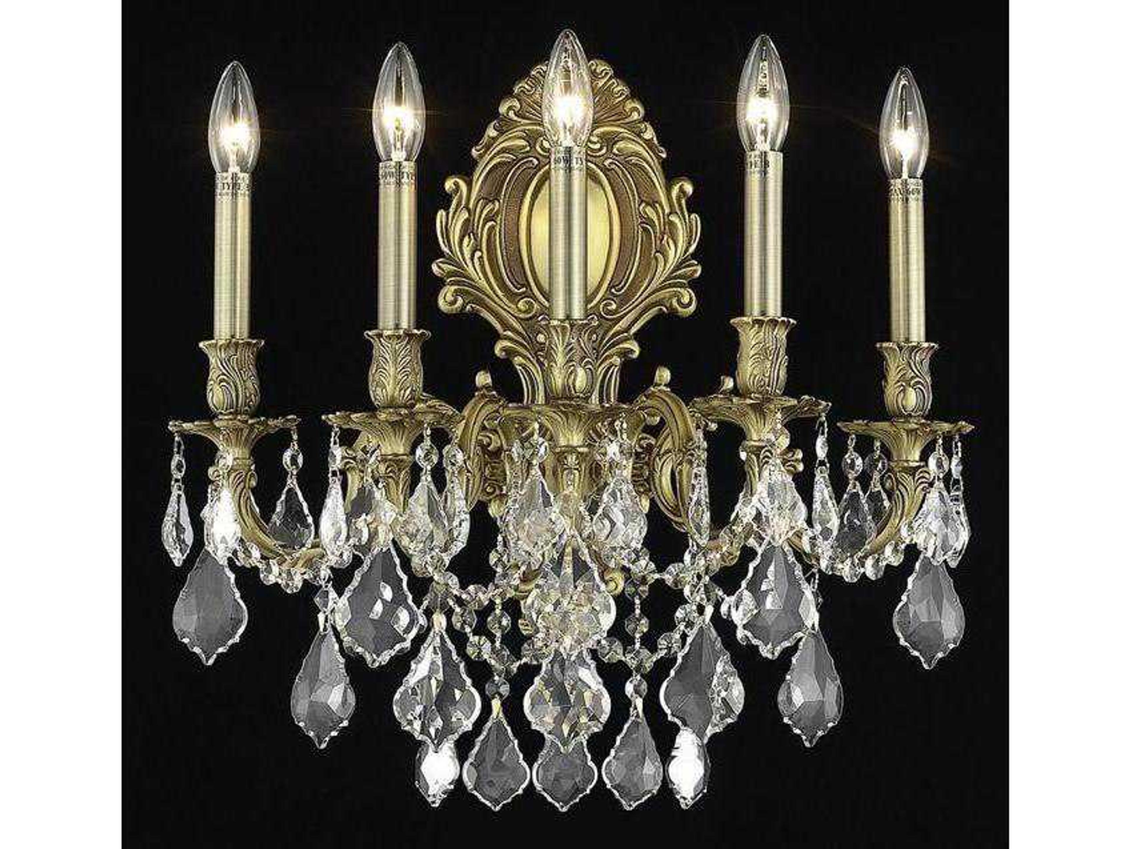 Monarch French Gold Clear Crystal Wall Sconce