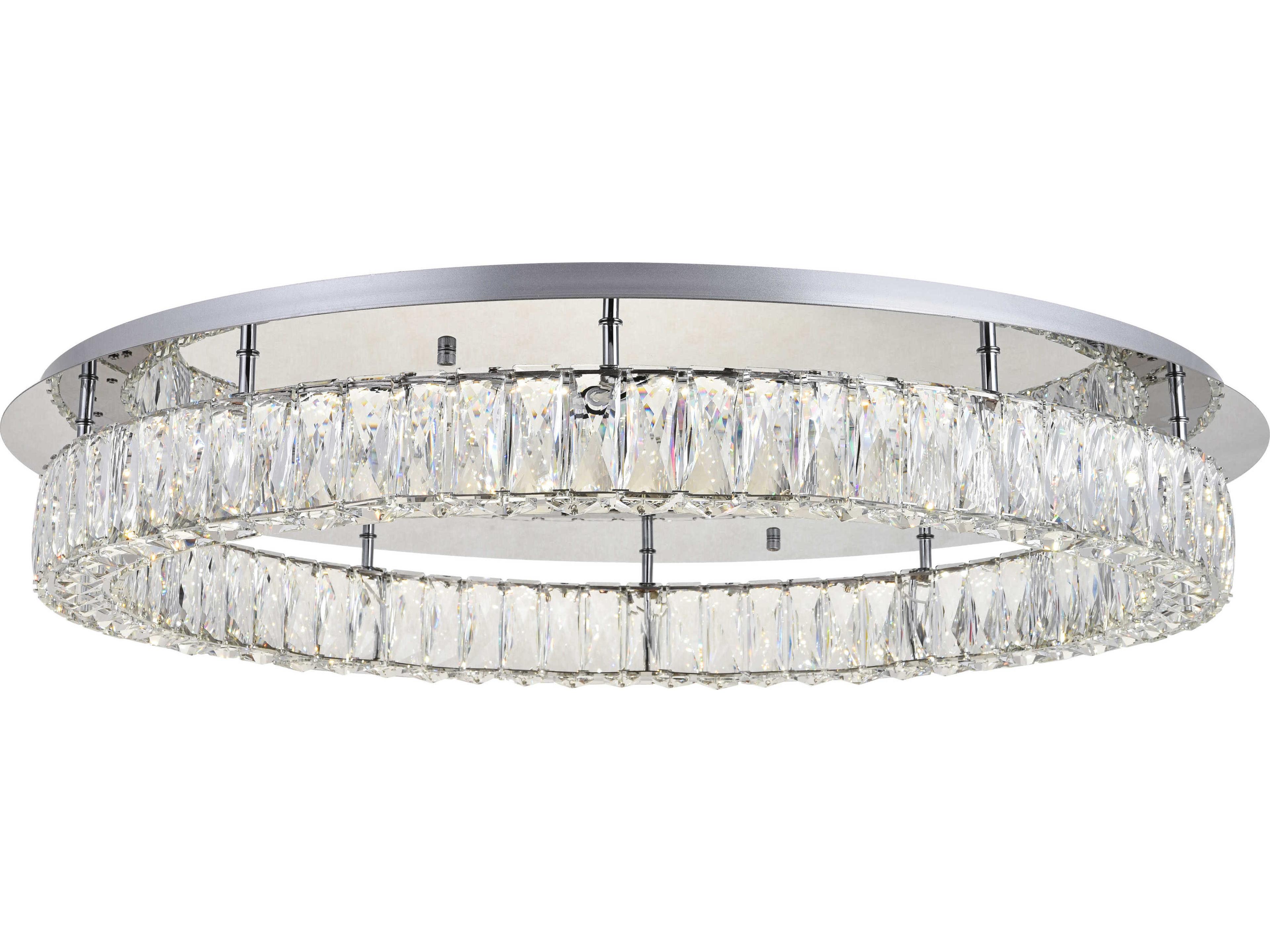 Monroe Chrome Crystal LED Drum Flush Mount