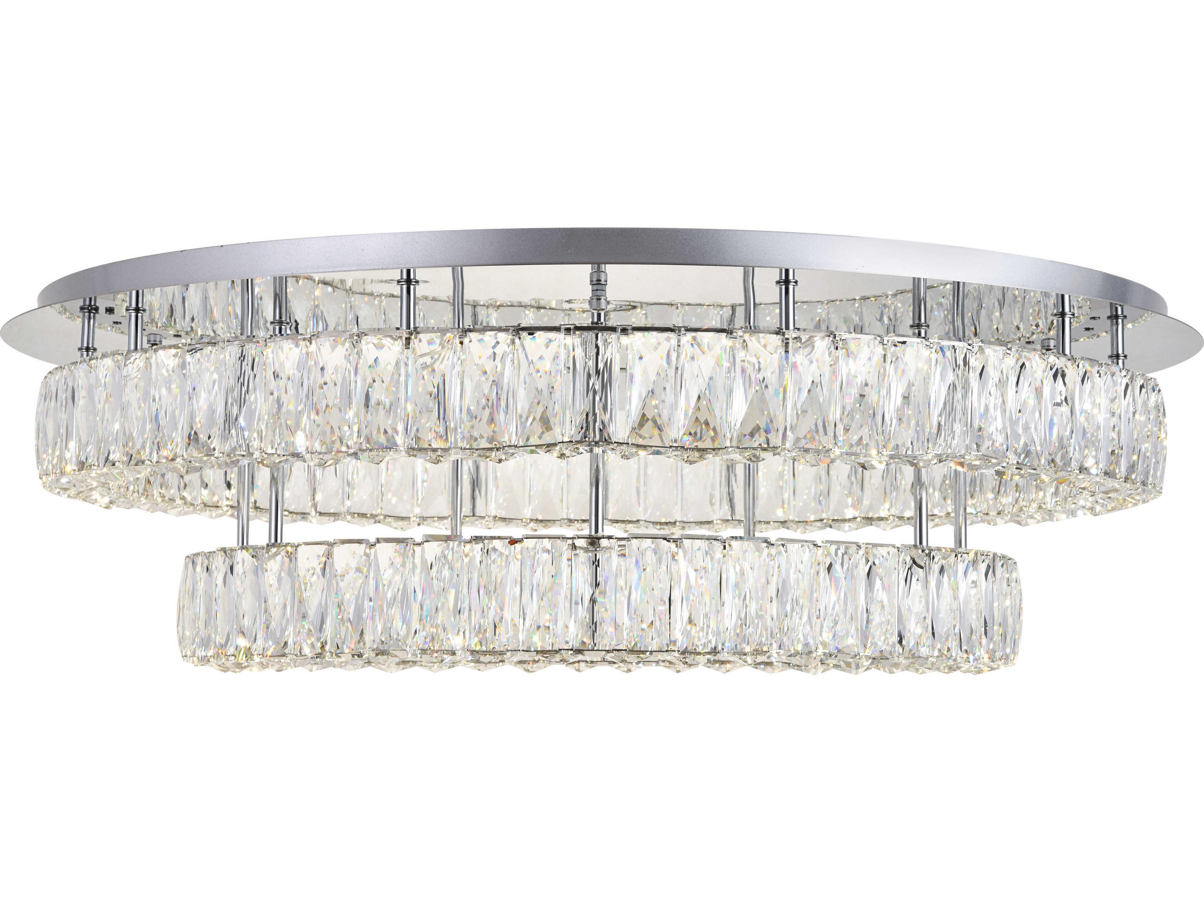 Monroe Chrome Crystal LED Drum Flush Mount