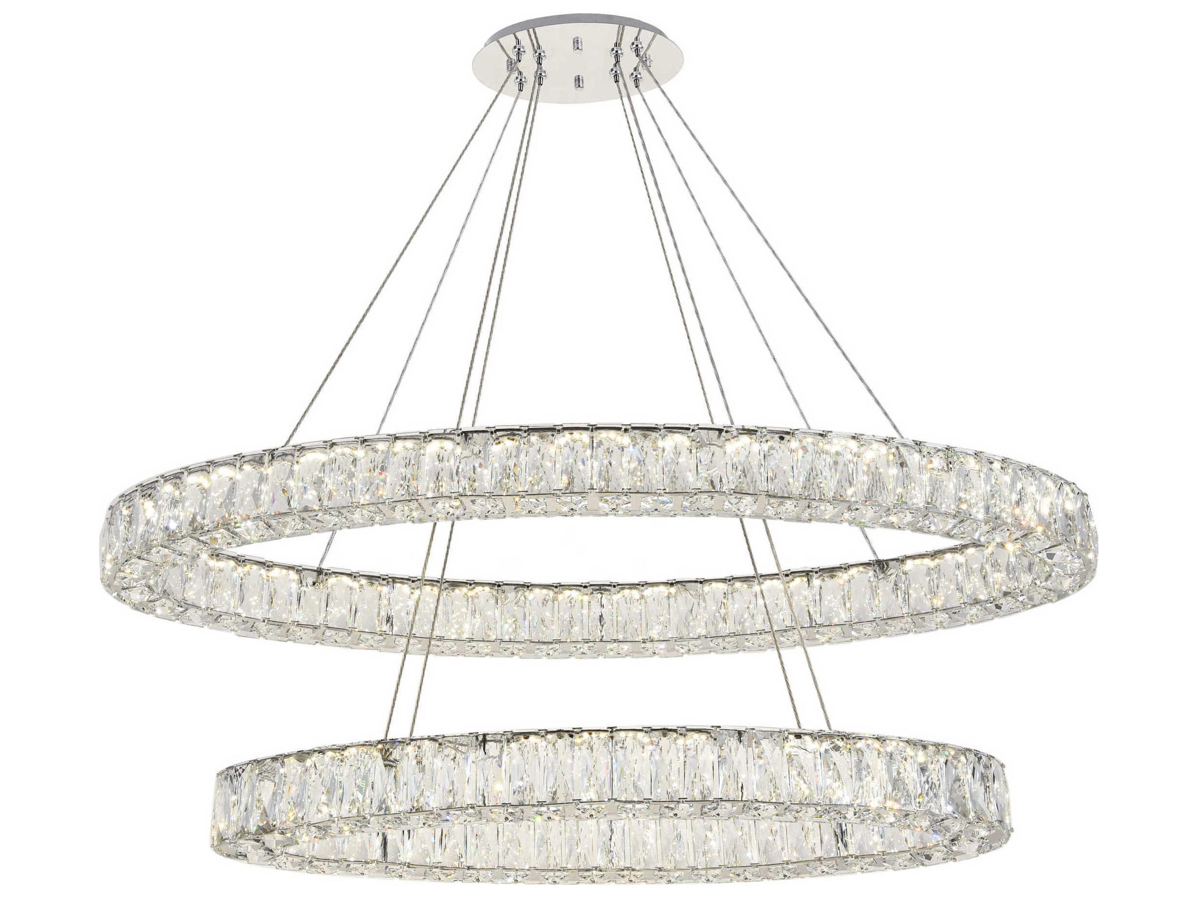 Monroe 8-Light Chrome Crystal LED Drum Tiered Pendant