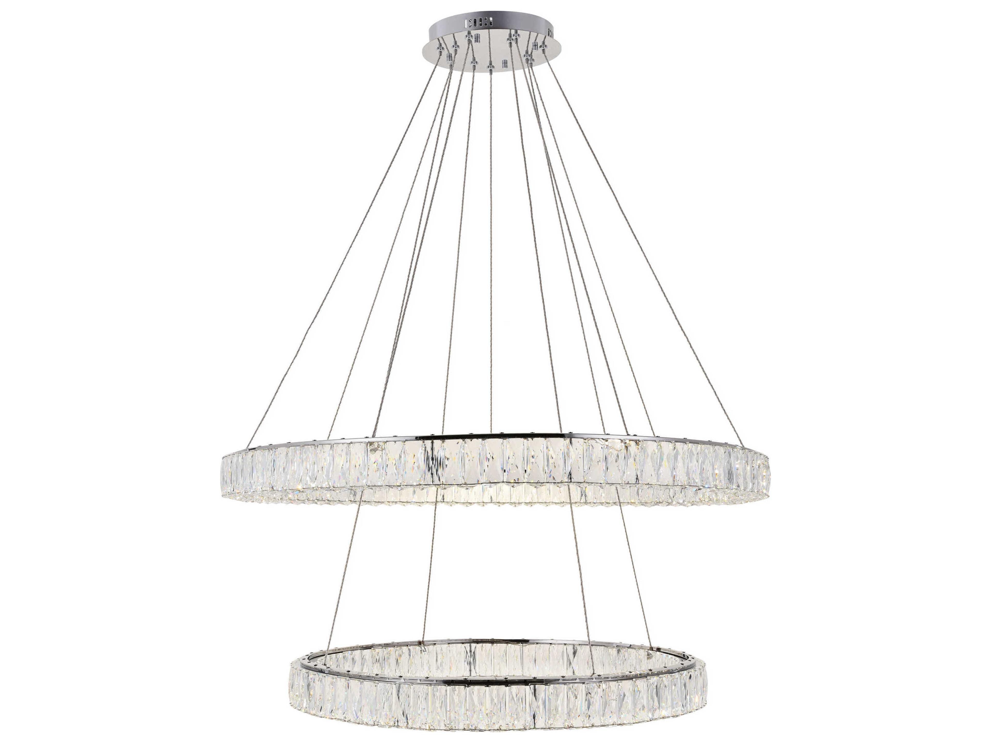 Monroe 8-Light Chrome Crystal LED Drum Pendant