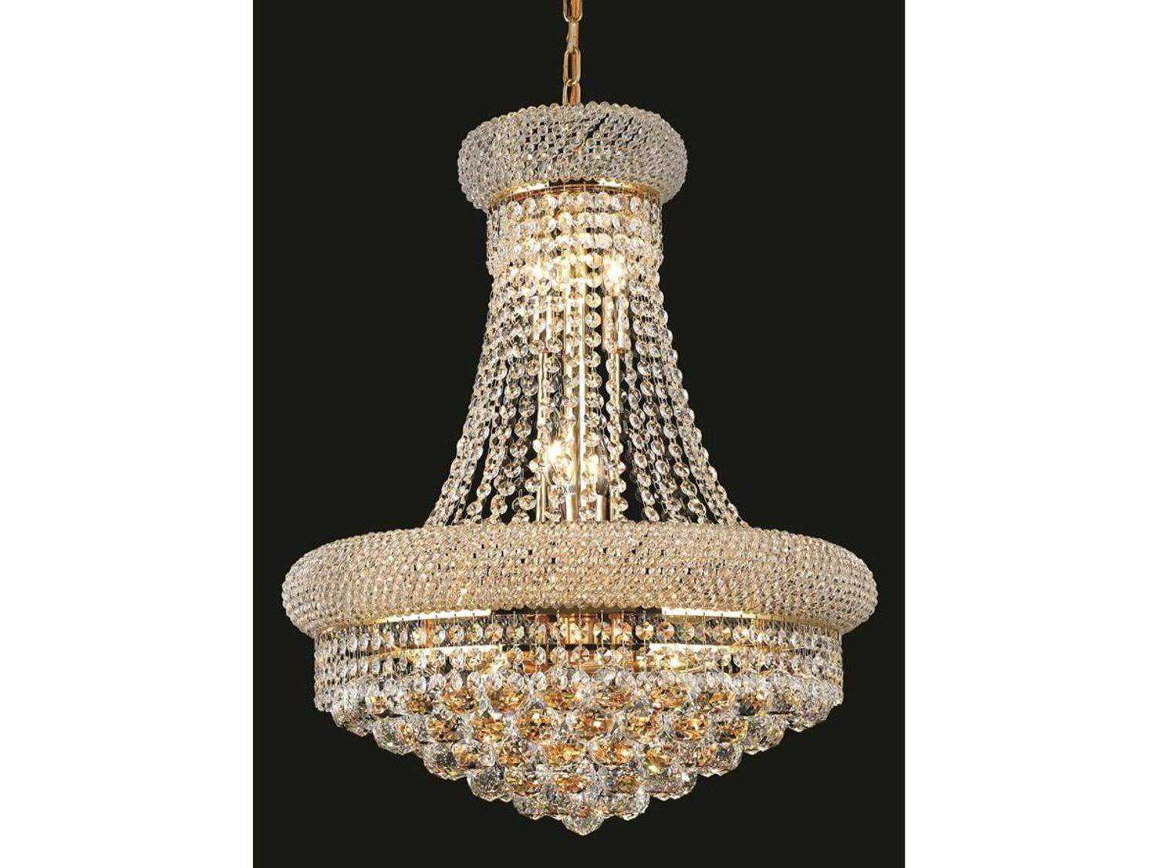 Primo 14-Light Gold Crystal Empire Tiered Chandelier