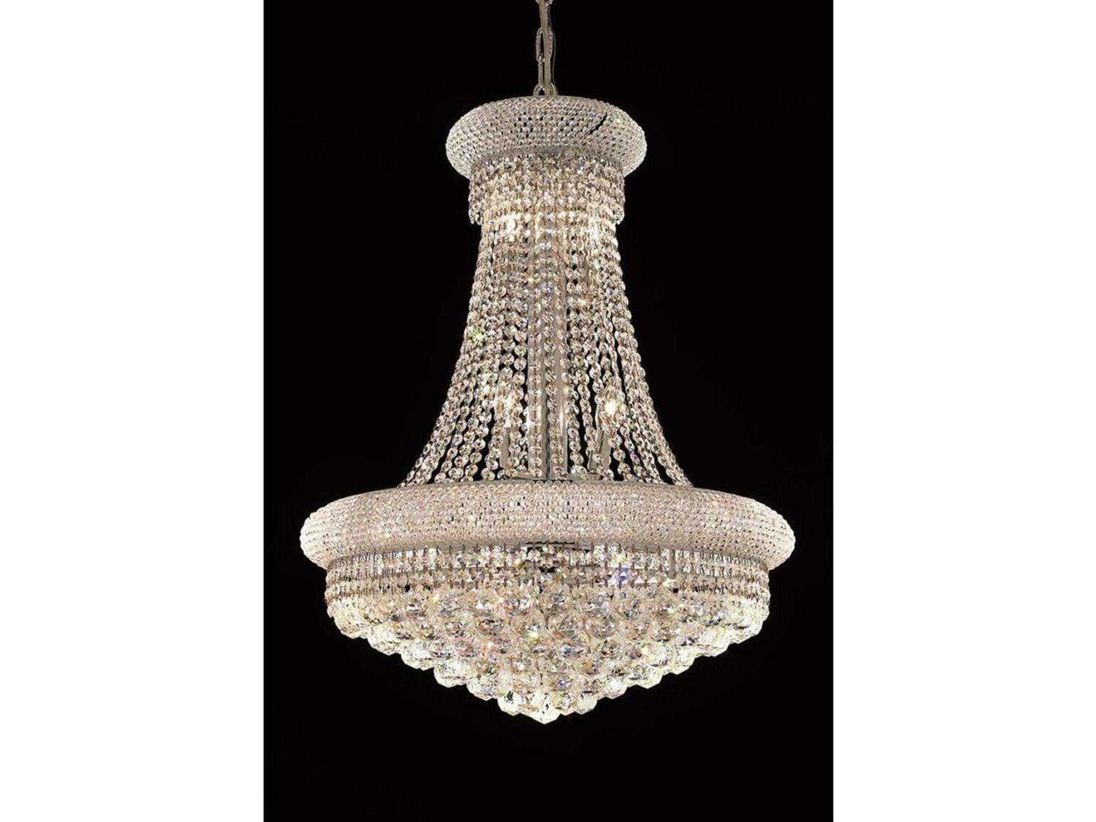 Primo 14-Light Chrome Clear Crystal Empire Tiered Chandelier