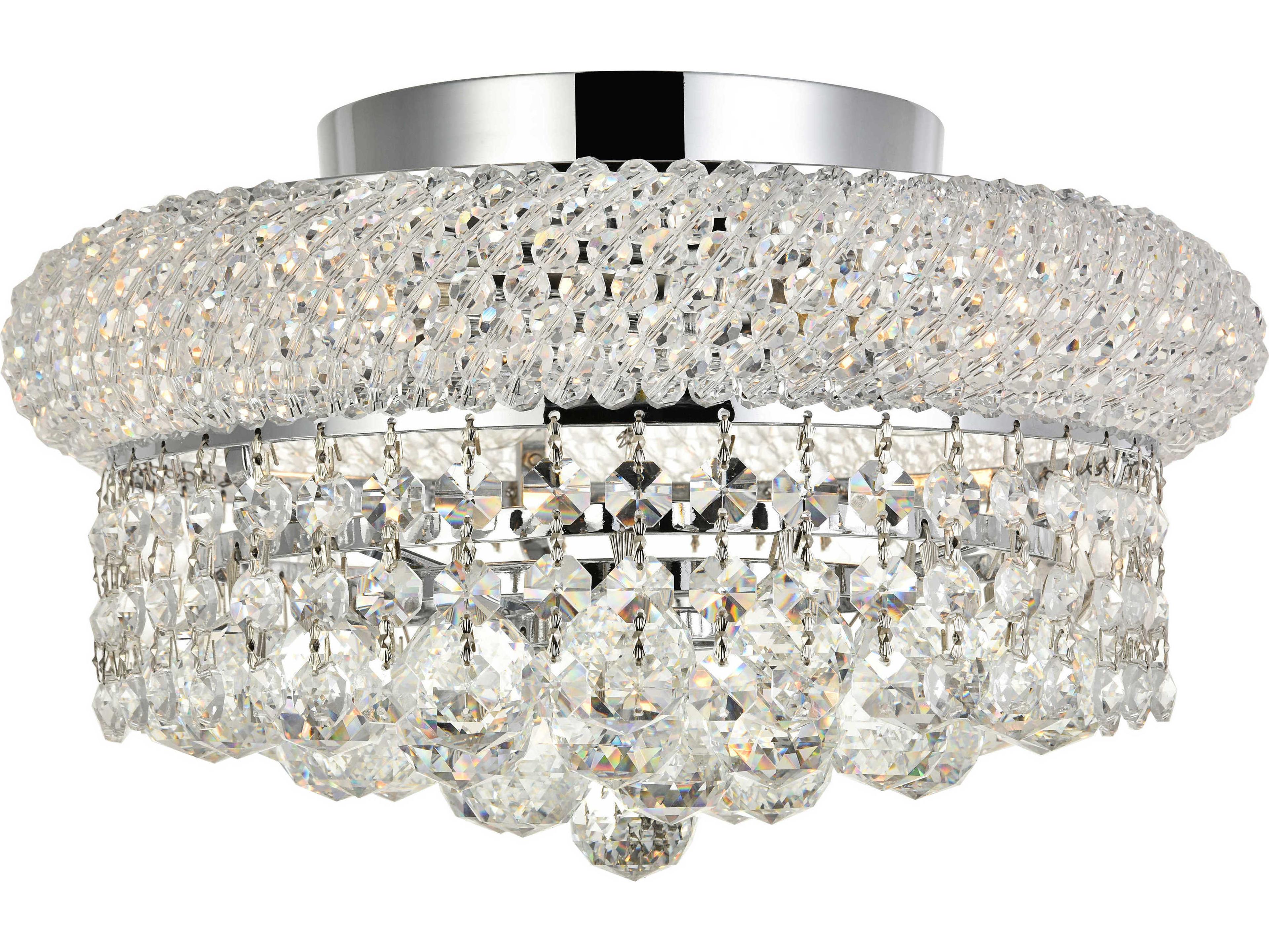 Primo Chrome Crystal Bowl Flush Mount