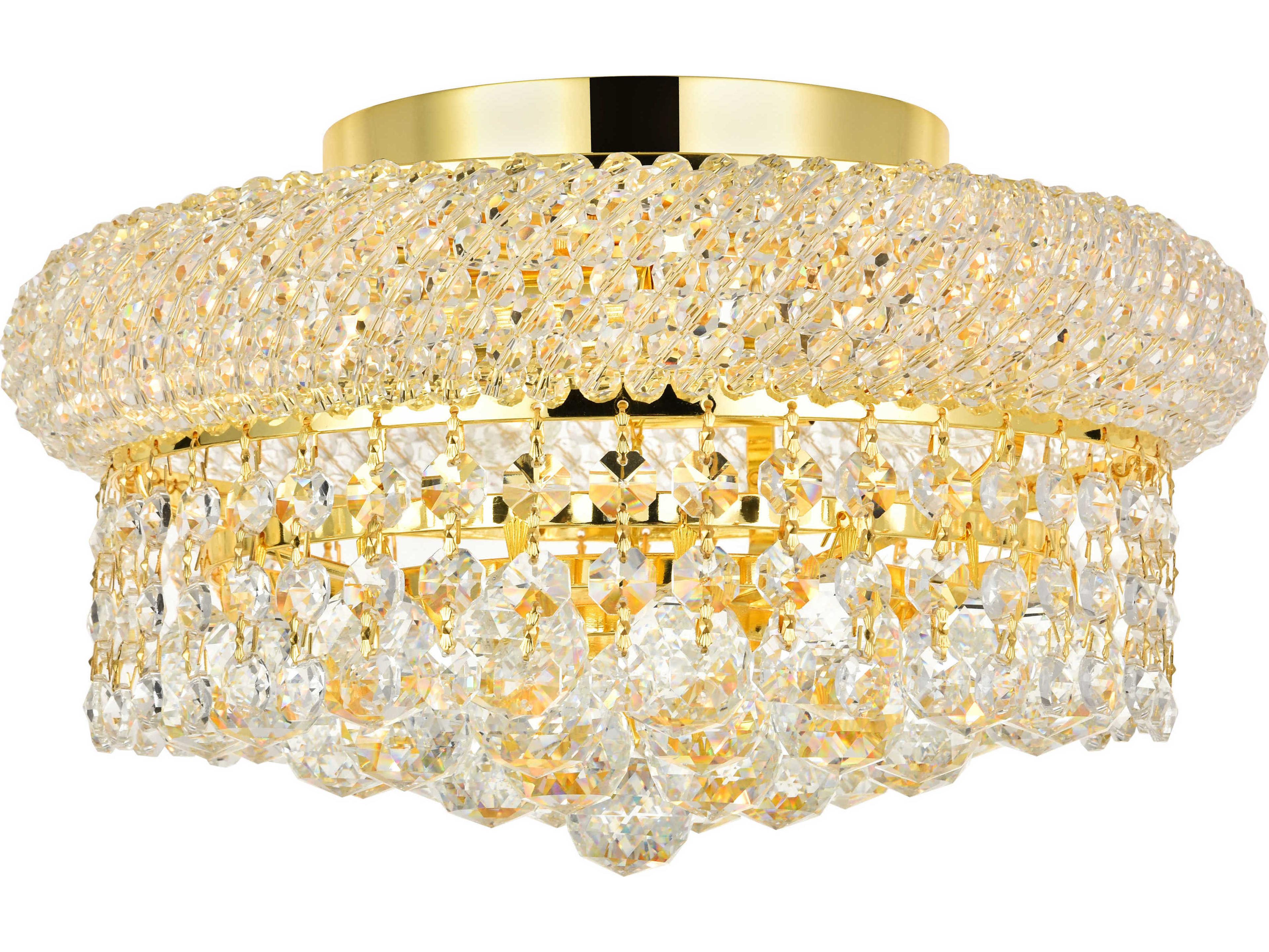 Primo Gold Clear Crystal Bowl Flush Mount