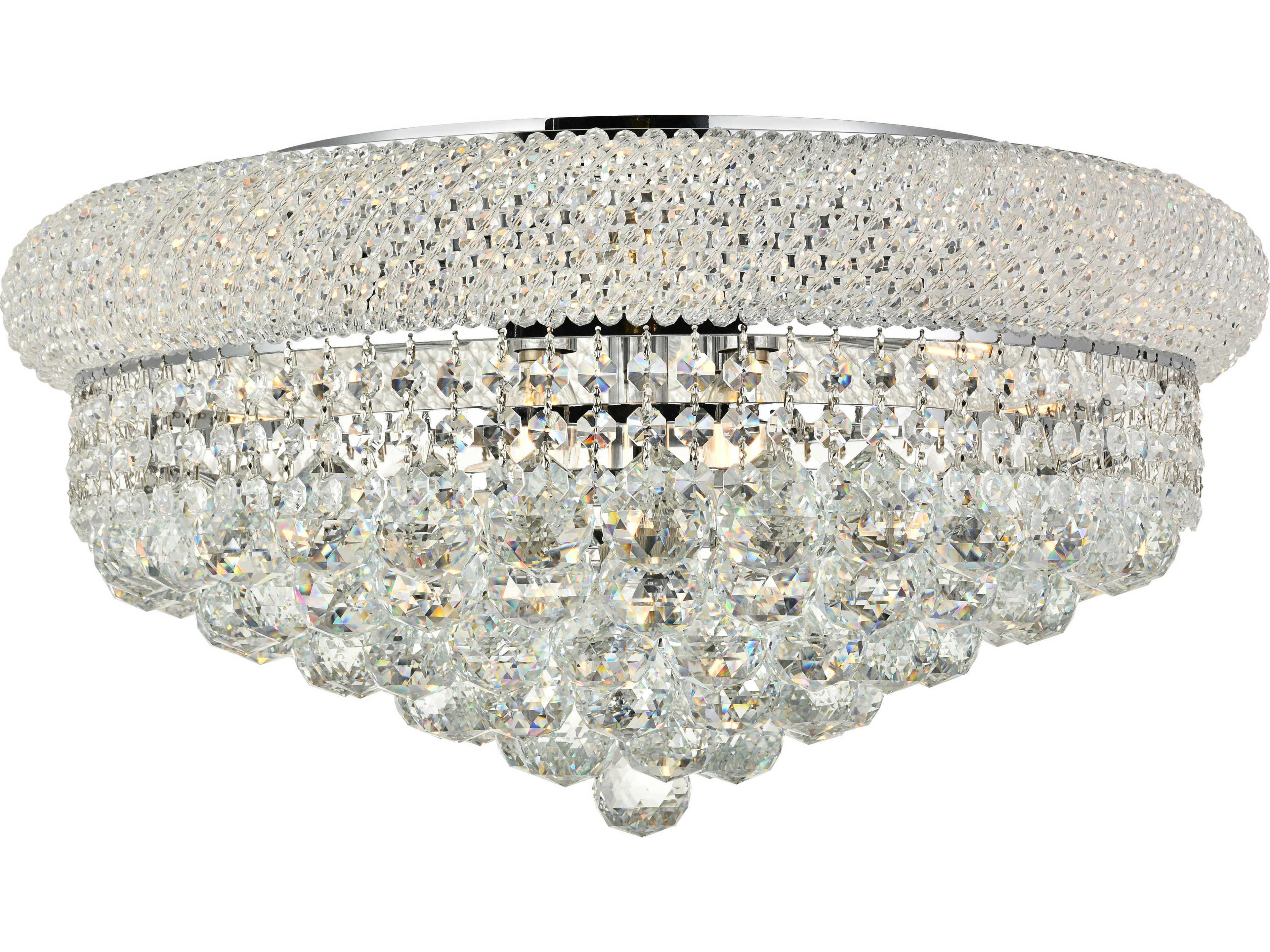 Primo Chrome Clear Crystal Bowl Flush Mount