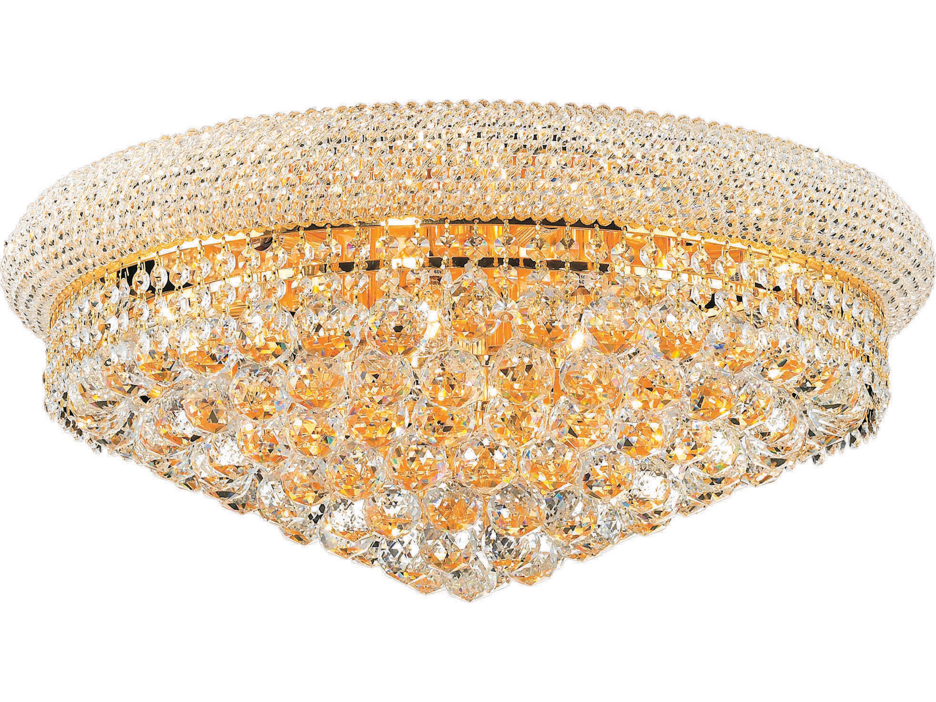 Primo Gold Clear Crystal Bowl Flush Mount