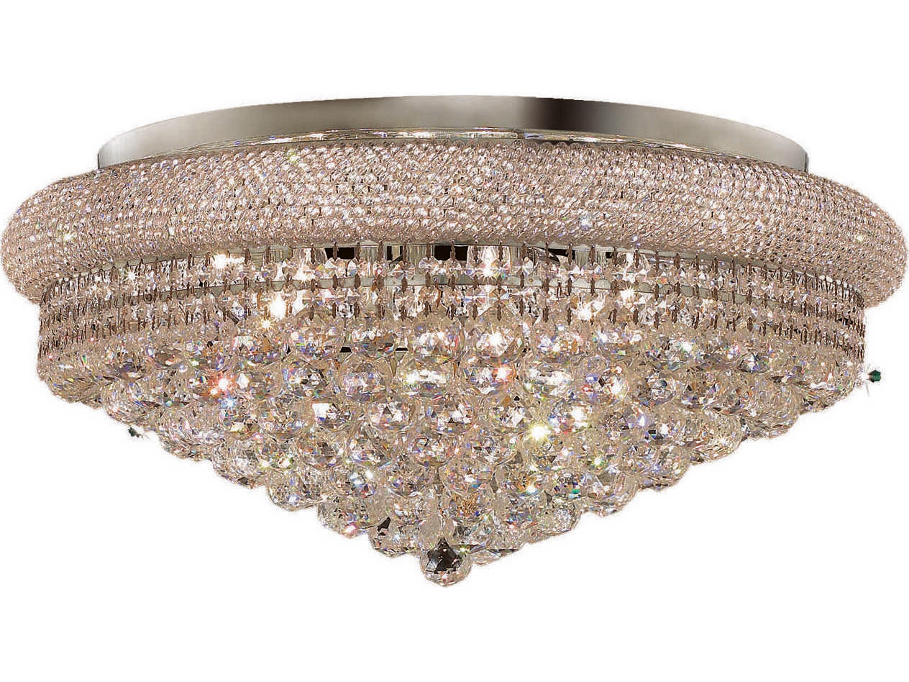 Primo Chrome Clear Crystal Bowl Flush Mount