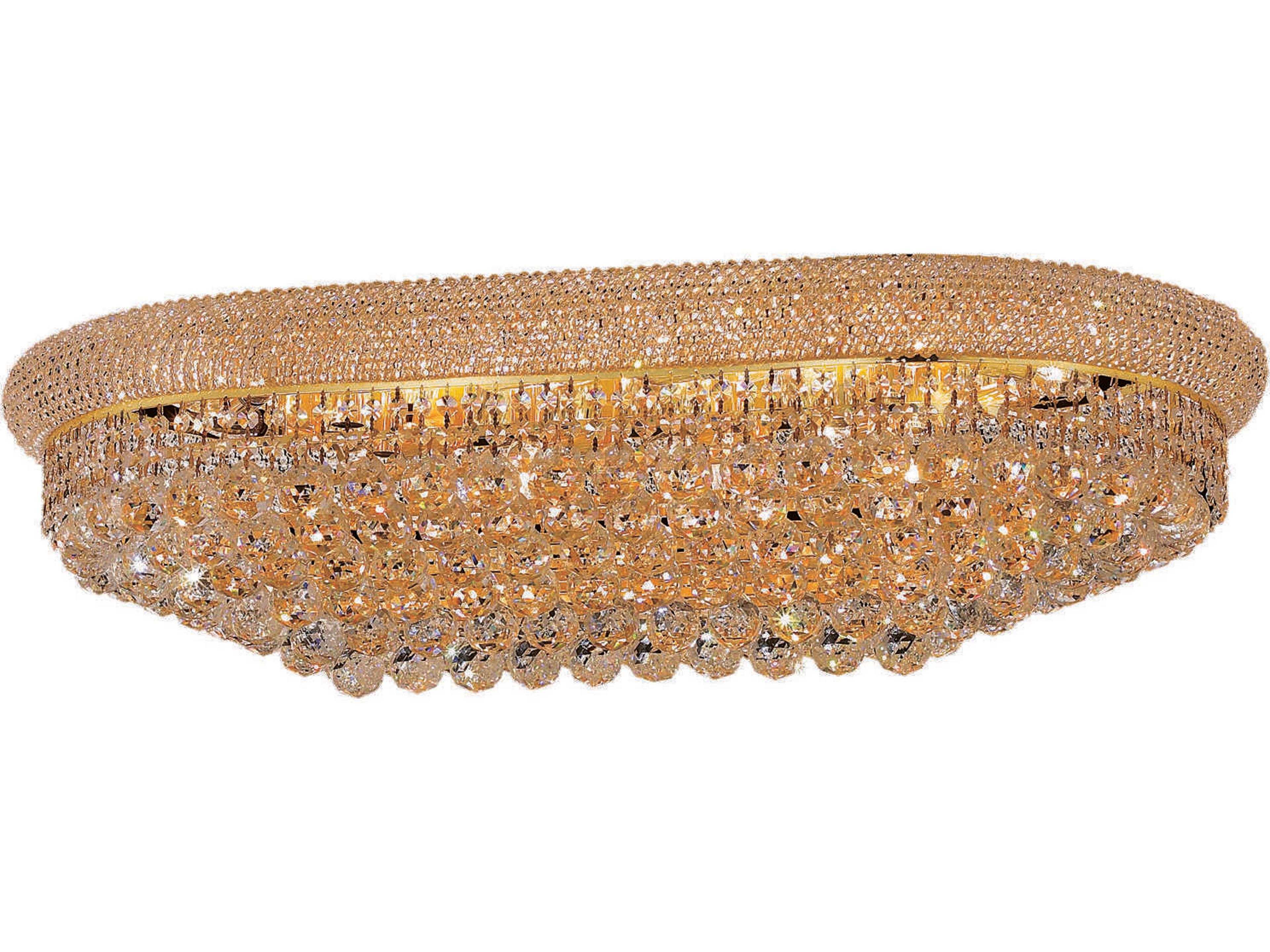 Primo Gold Clear Crystal Dome Flush Mount