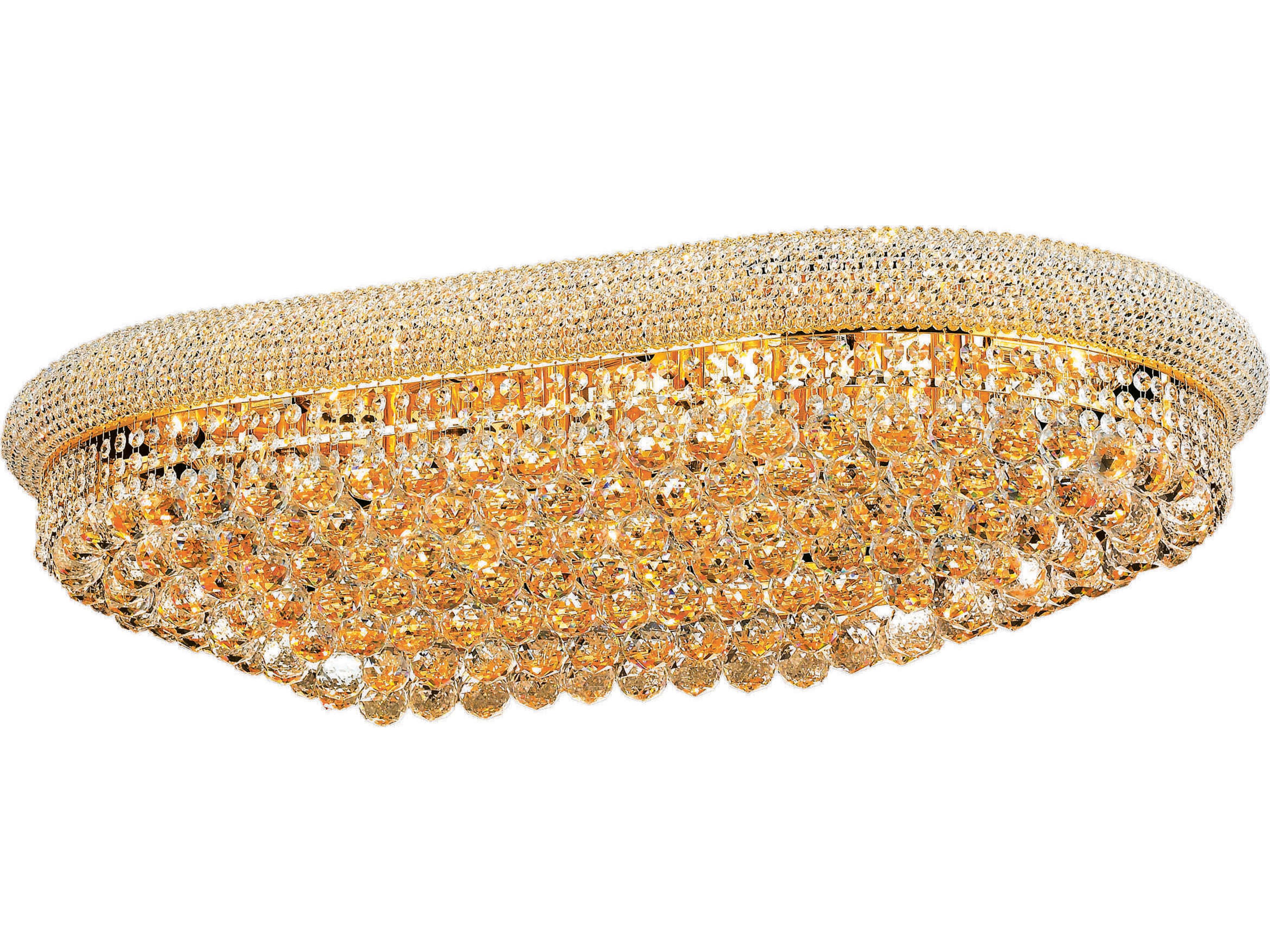 Primo Gold Clear Crystal Dome Flush Mount