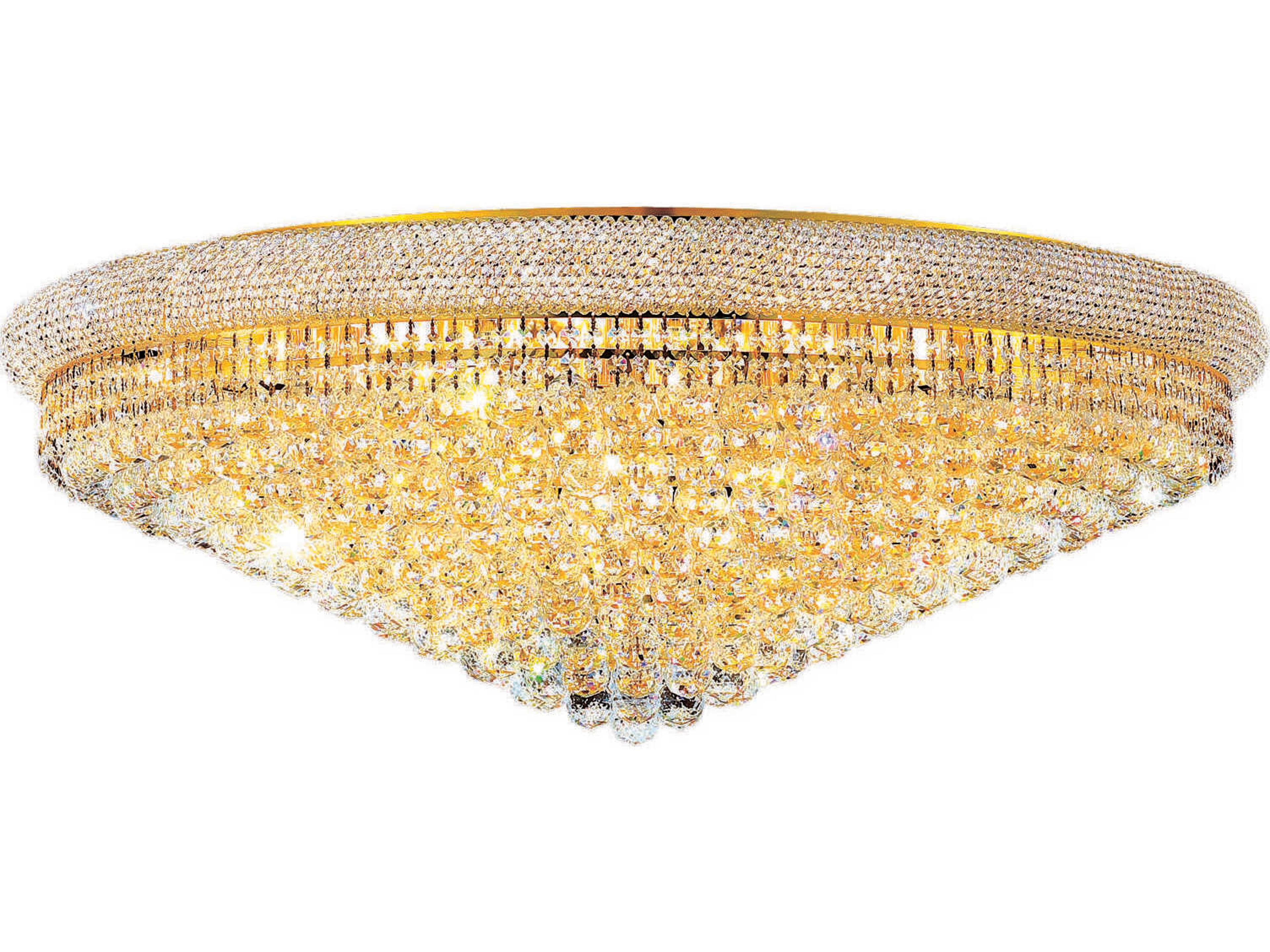 Primo Gold Clear Crystal Bowl Flush Mount