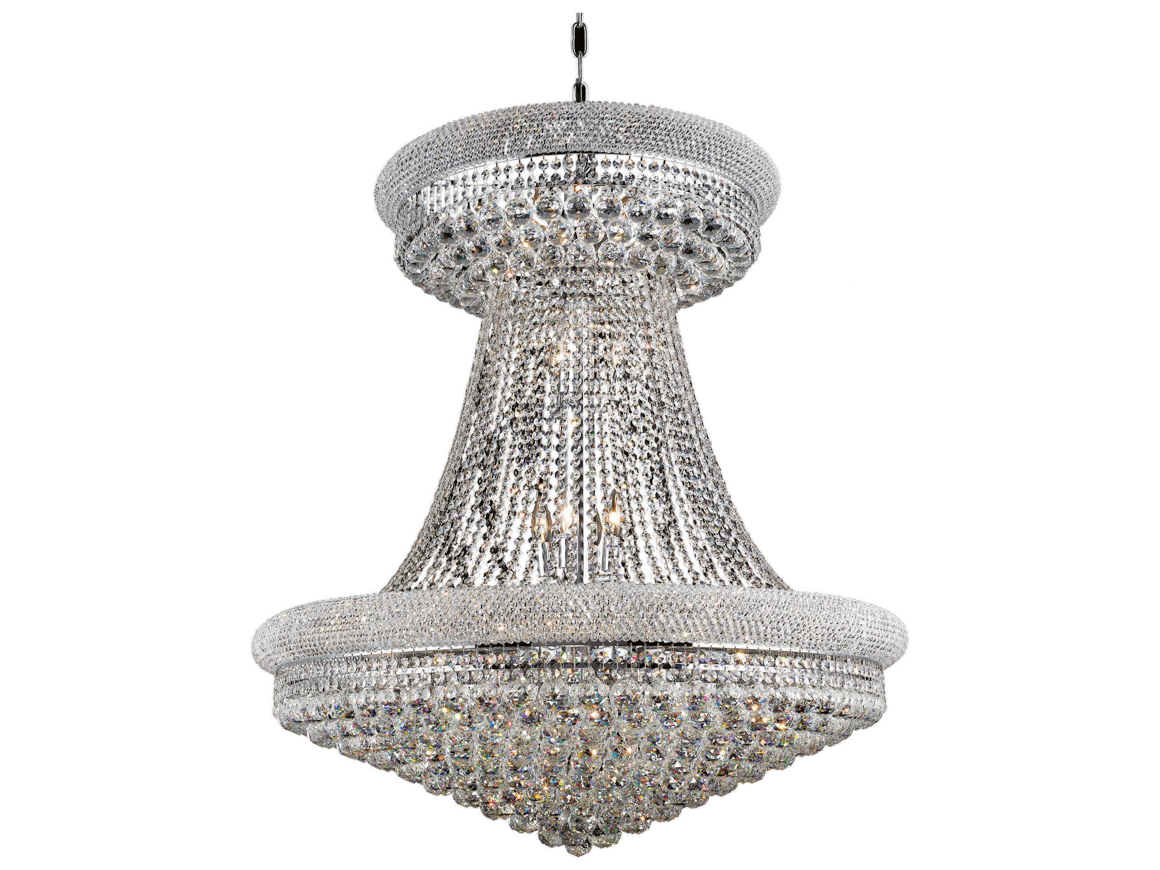 Primo 28-Light Chrome Clear Crystal Empire Tiered Chandelier