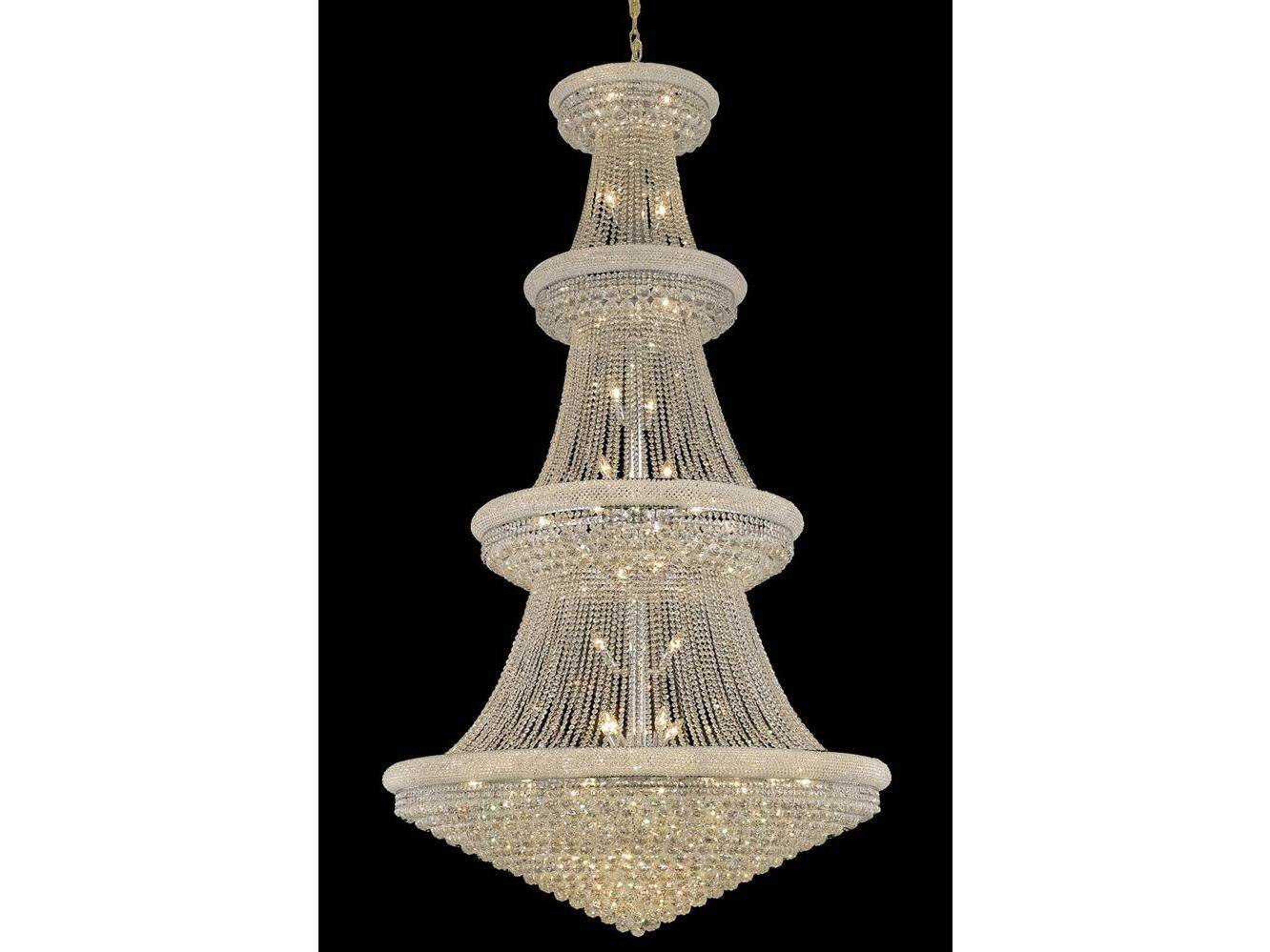 Primo 48-Light Chrome Clear Crystal Empire Tiered Chandelier