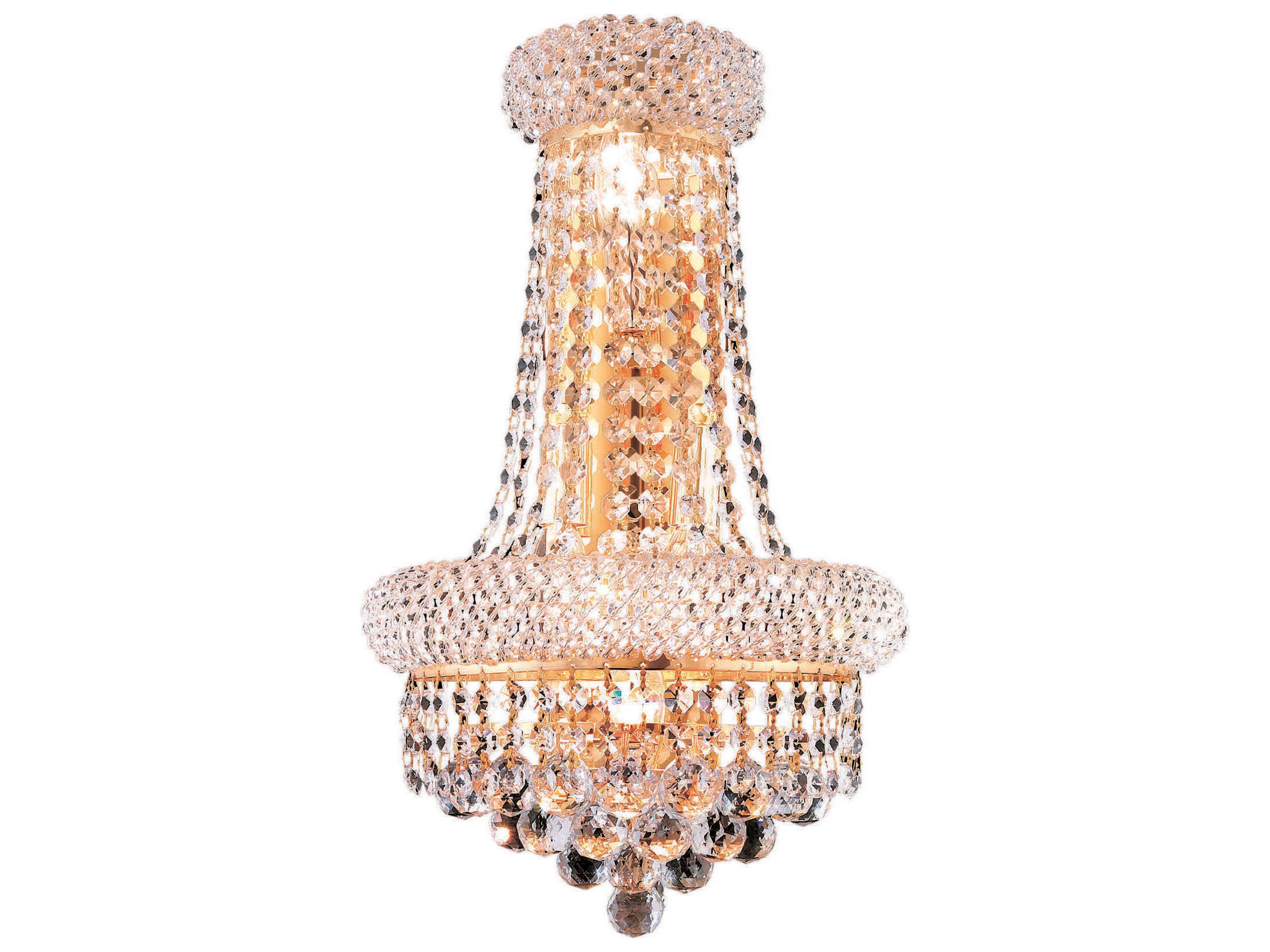 Primo Gold Clear Crystal Wall Sconce
