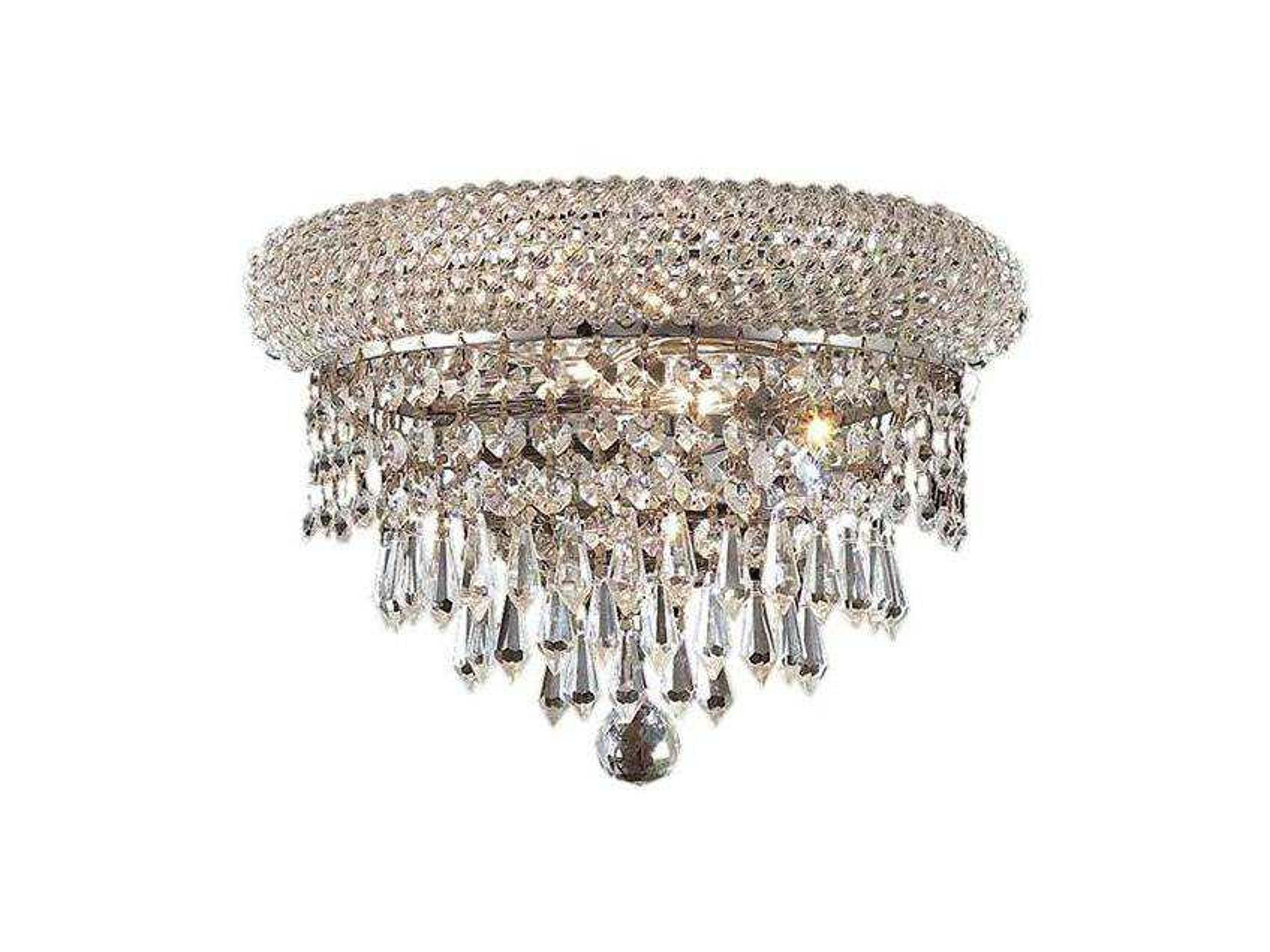 Primo Chrome Clear Crystal Wall Sconce