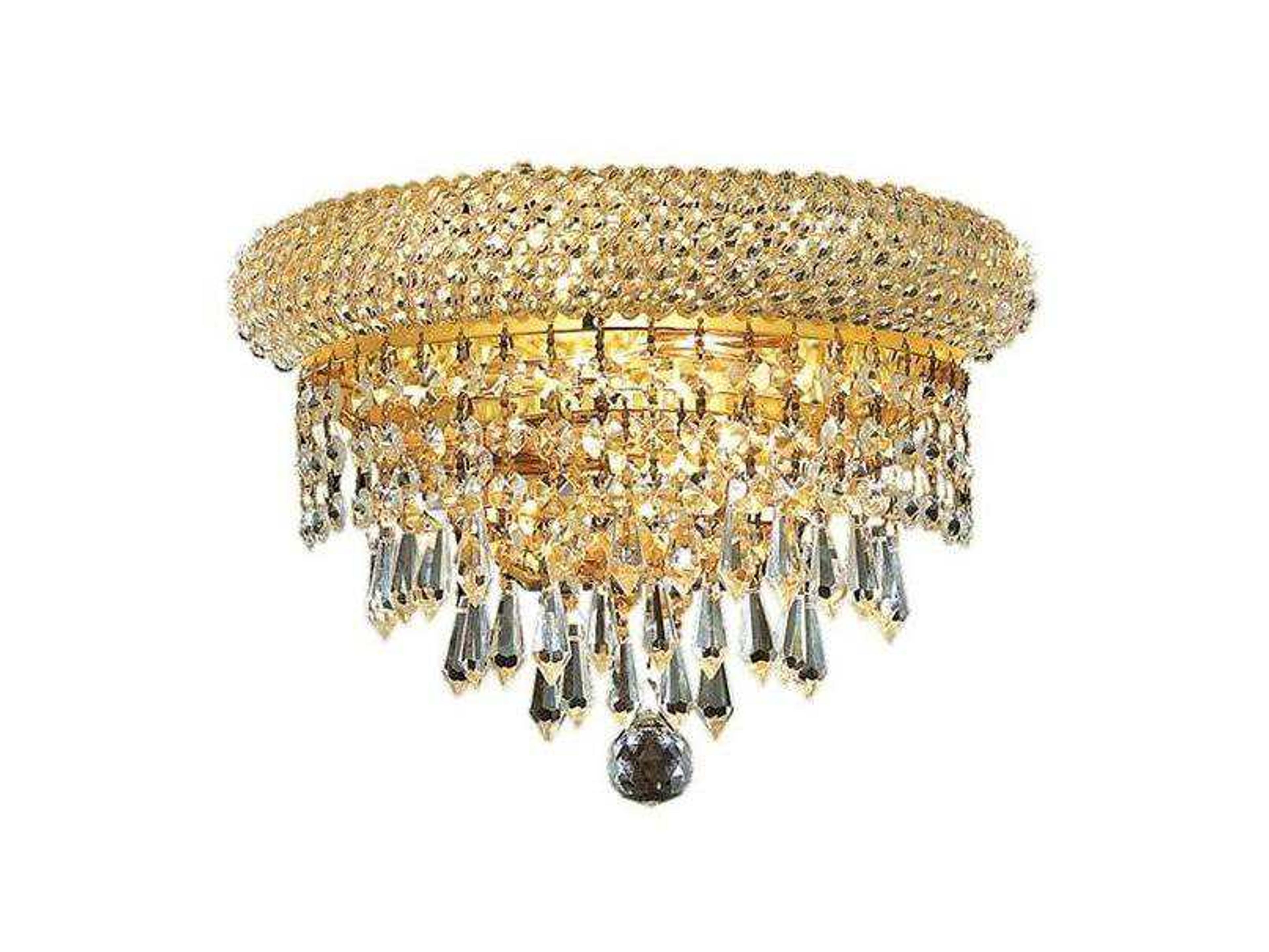 Primo Gold Clear Crystal Wall Sconce