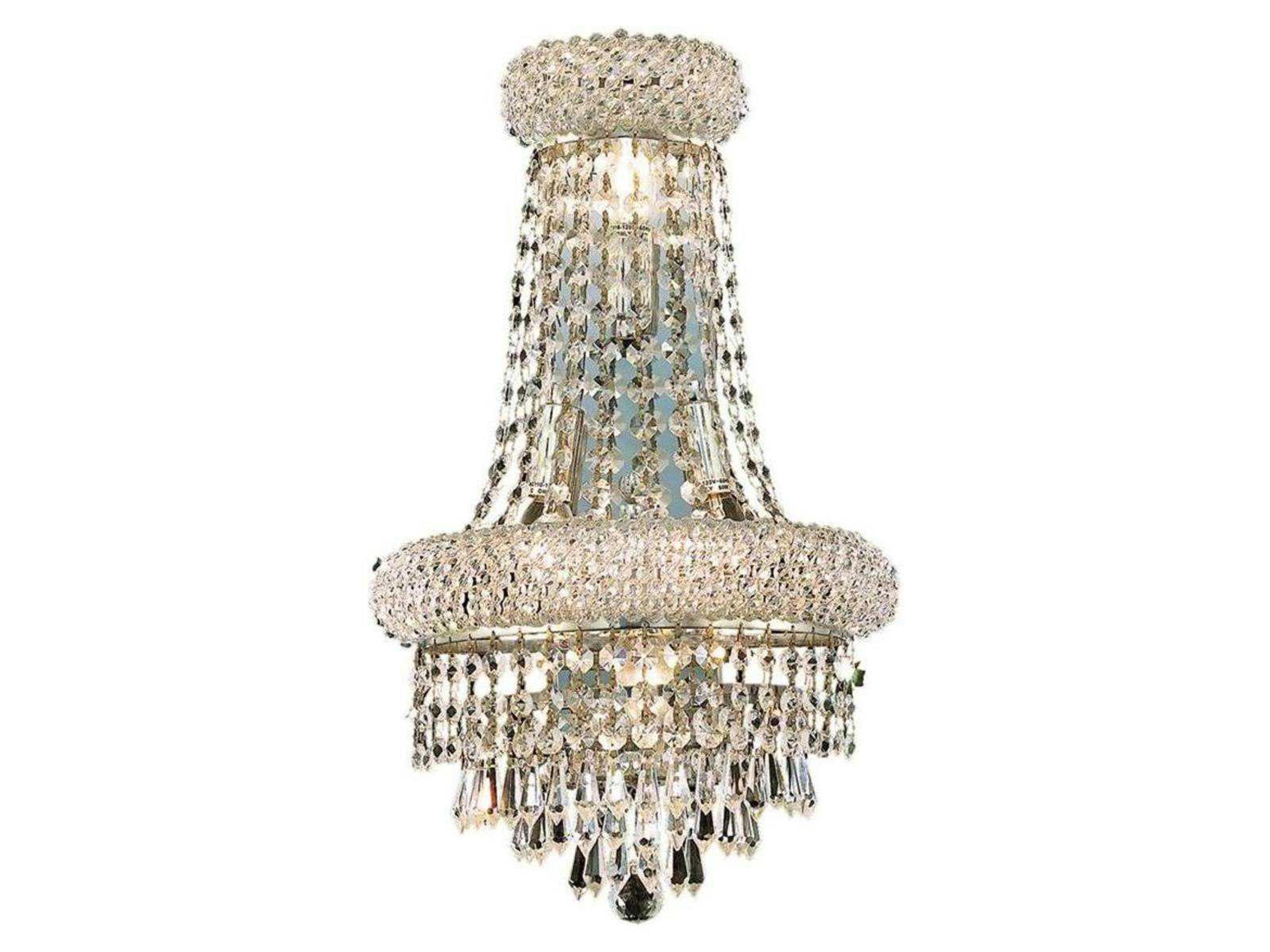 Primo Chrome Clear Crystal Wall Sconce