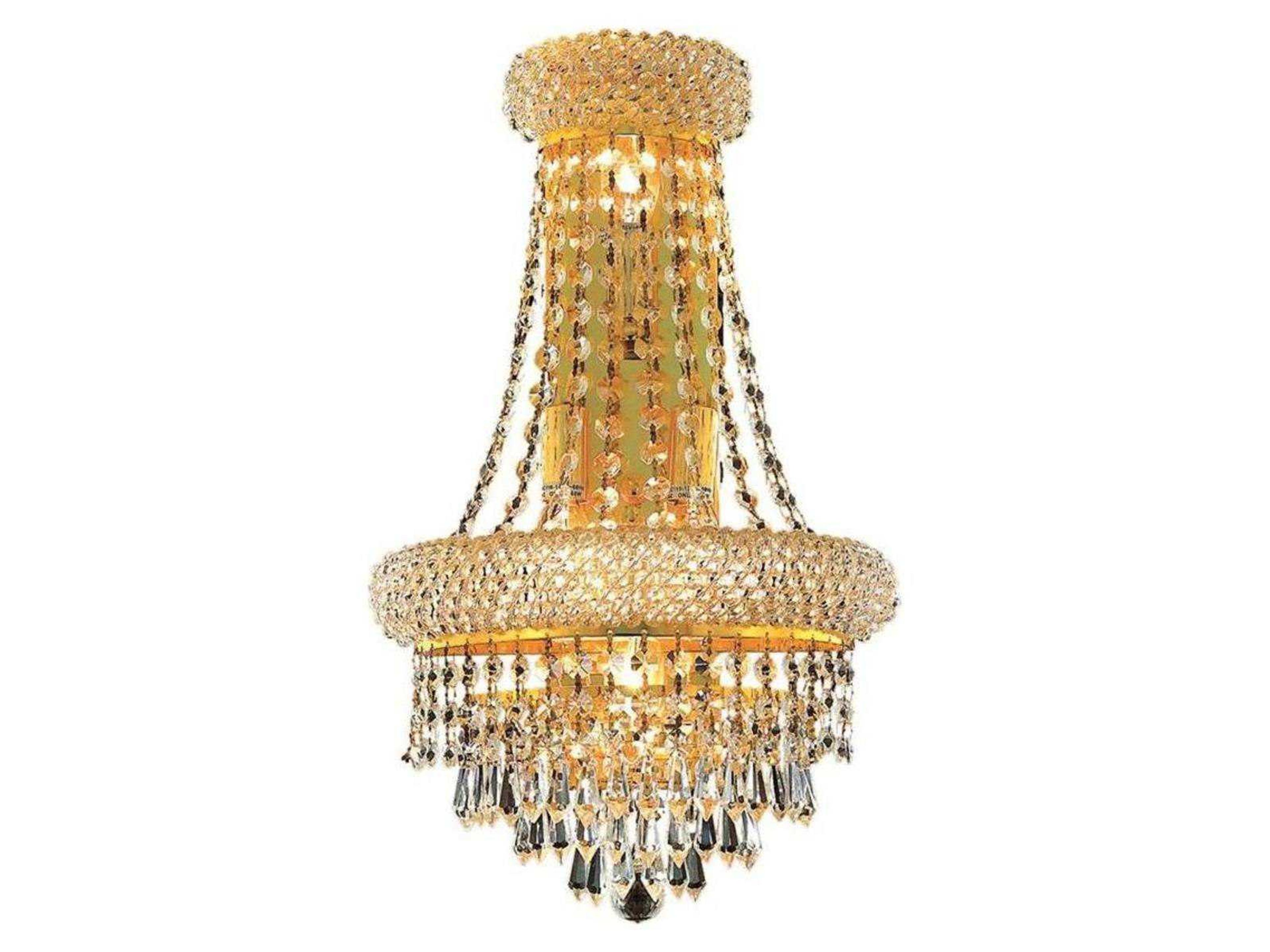 Primo Gold Clear Crystal Wall Sconce