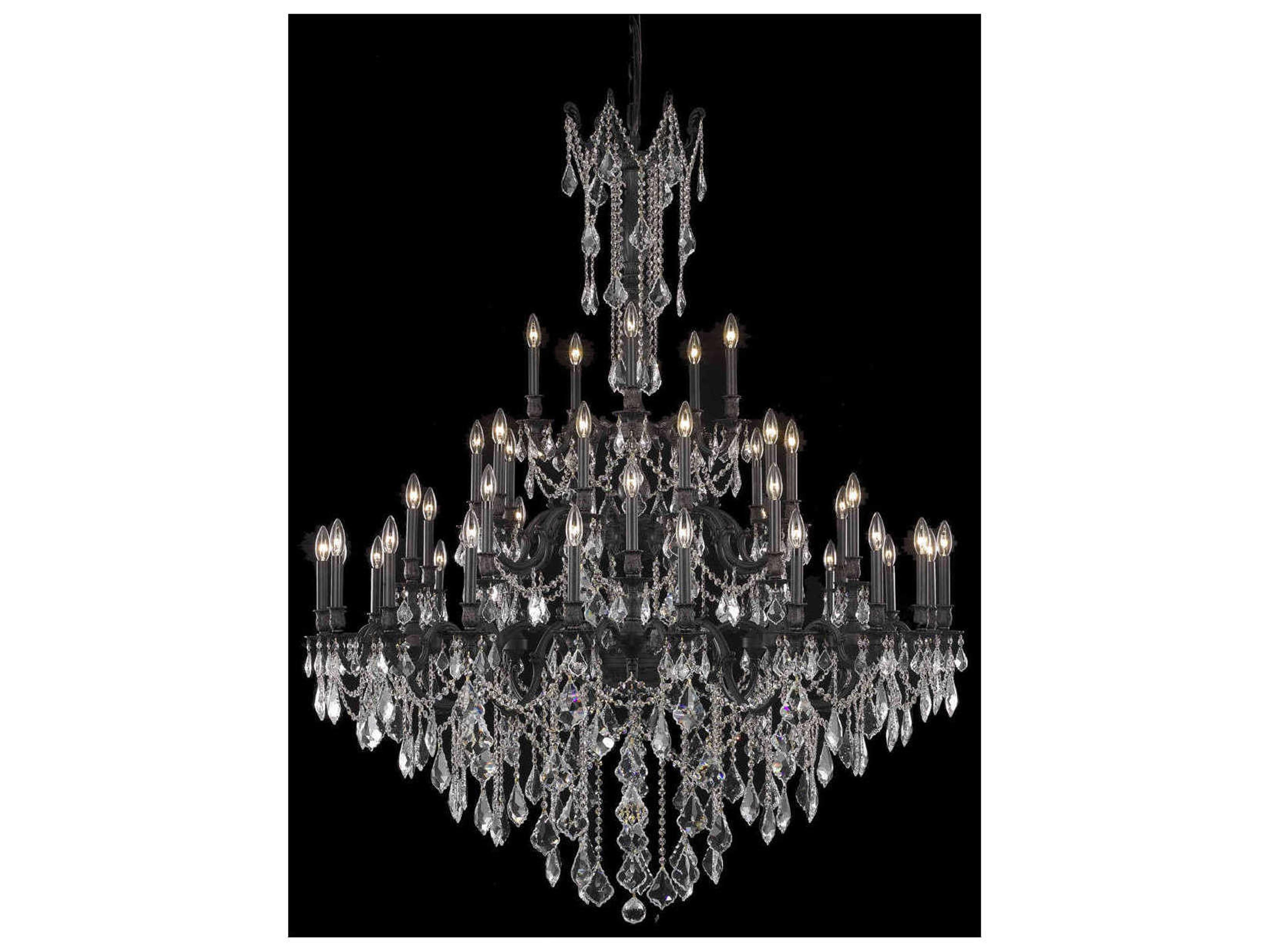 Rosalia 45-Light Dark Bronze Gold Crystal Candelabra Chandelier