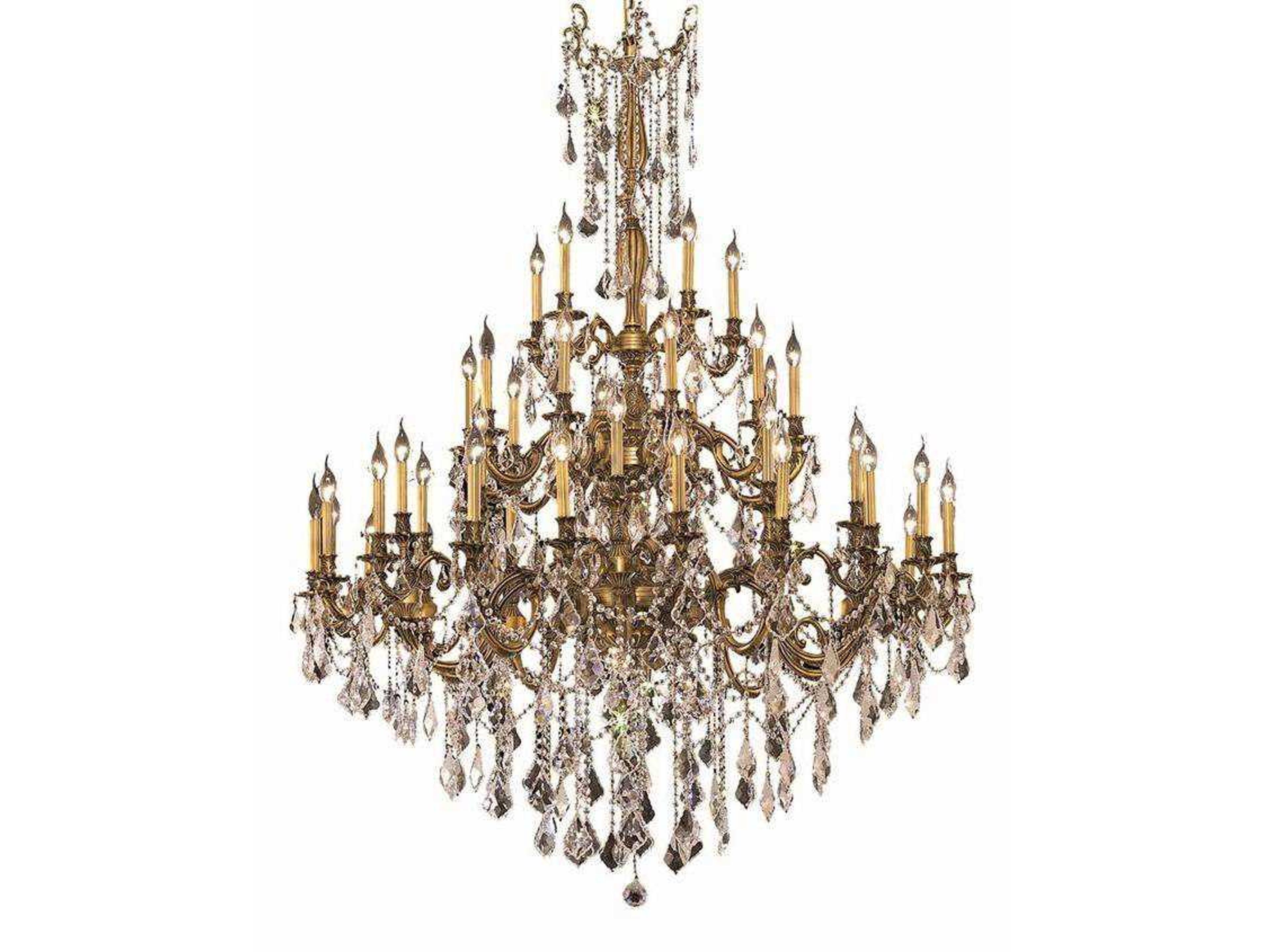 Elegant Lighting Rosalia 45-Light French Gold Clear Crystal Candelabra Tiered Chandelier