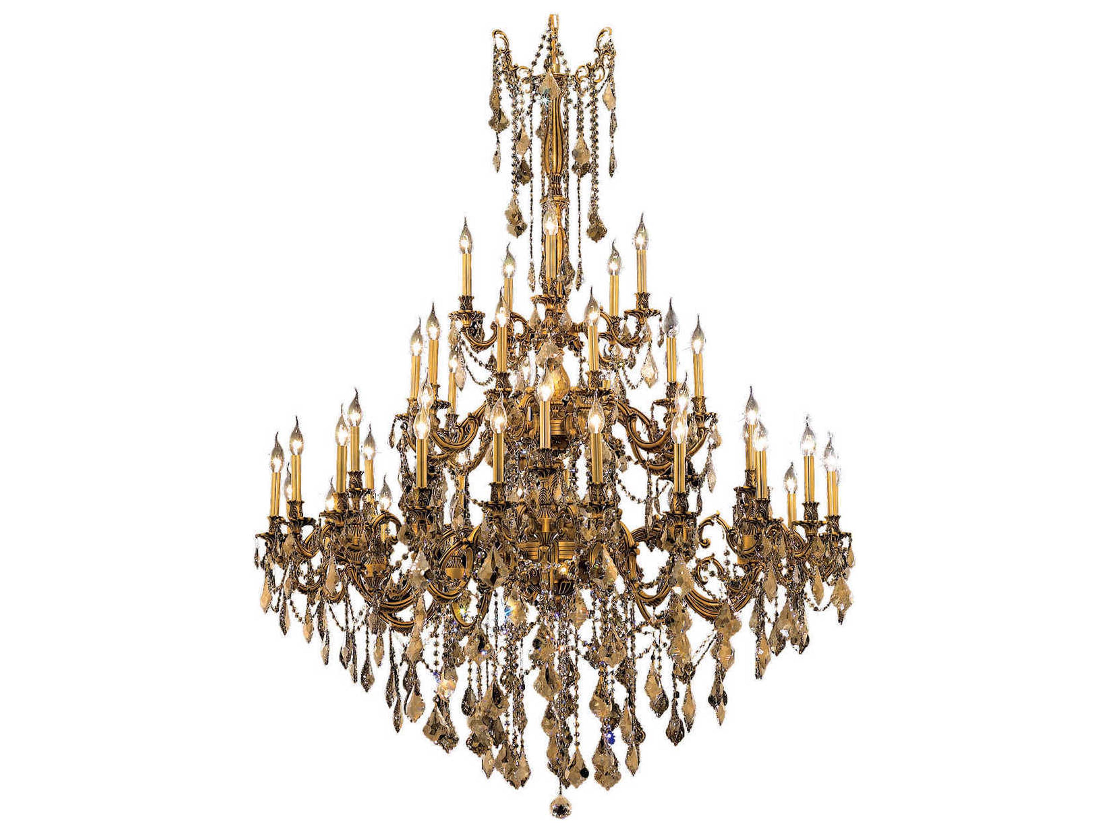 Rosalia 45-Light French Gold Crystal Candelabra Tiered Chandelier