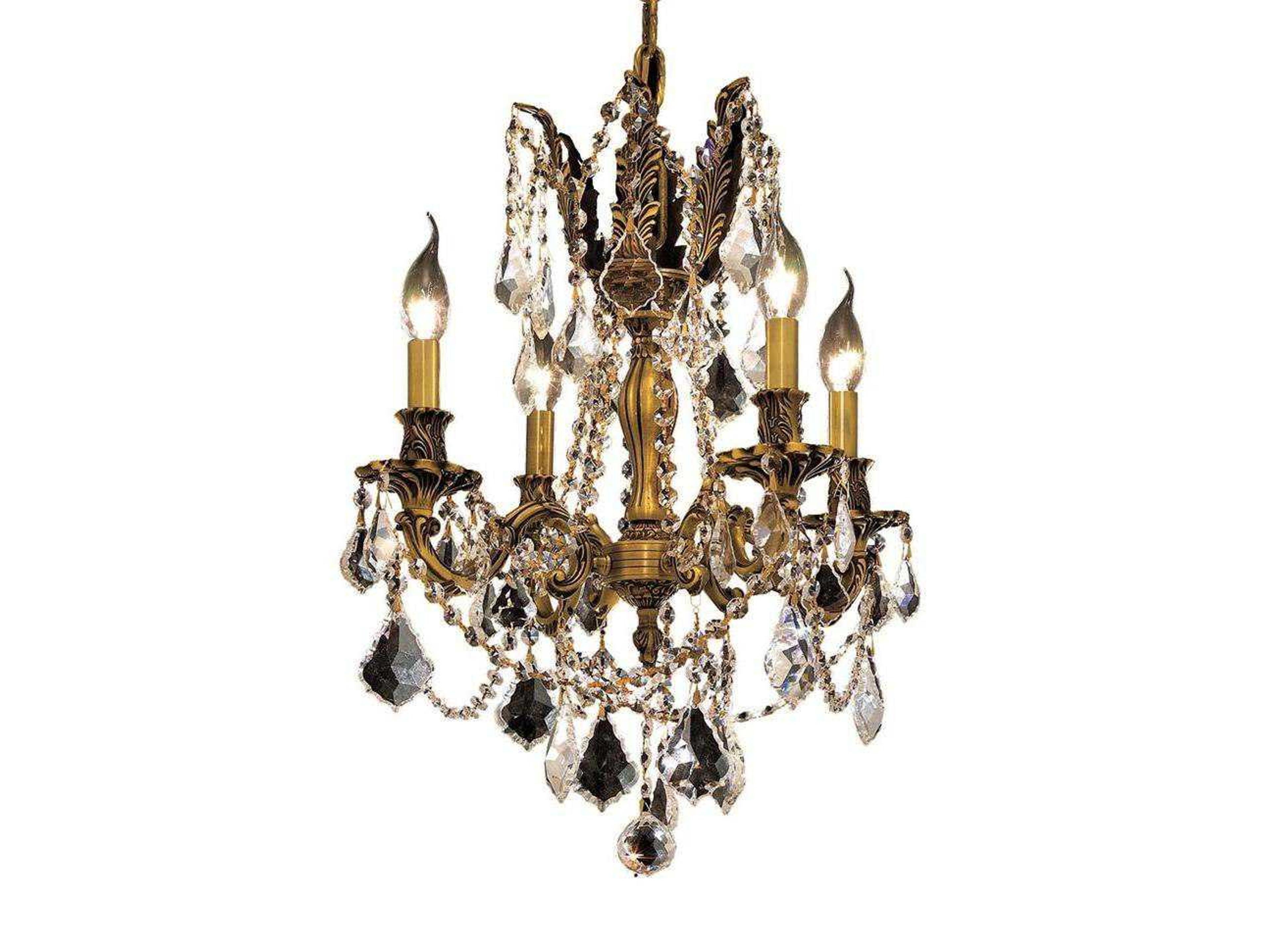 Rosalia 4-Light French Gold Clear Crystal Candelabra Chandelier