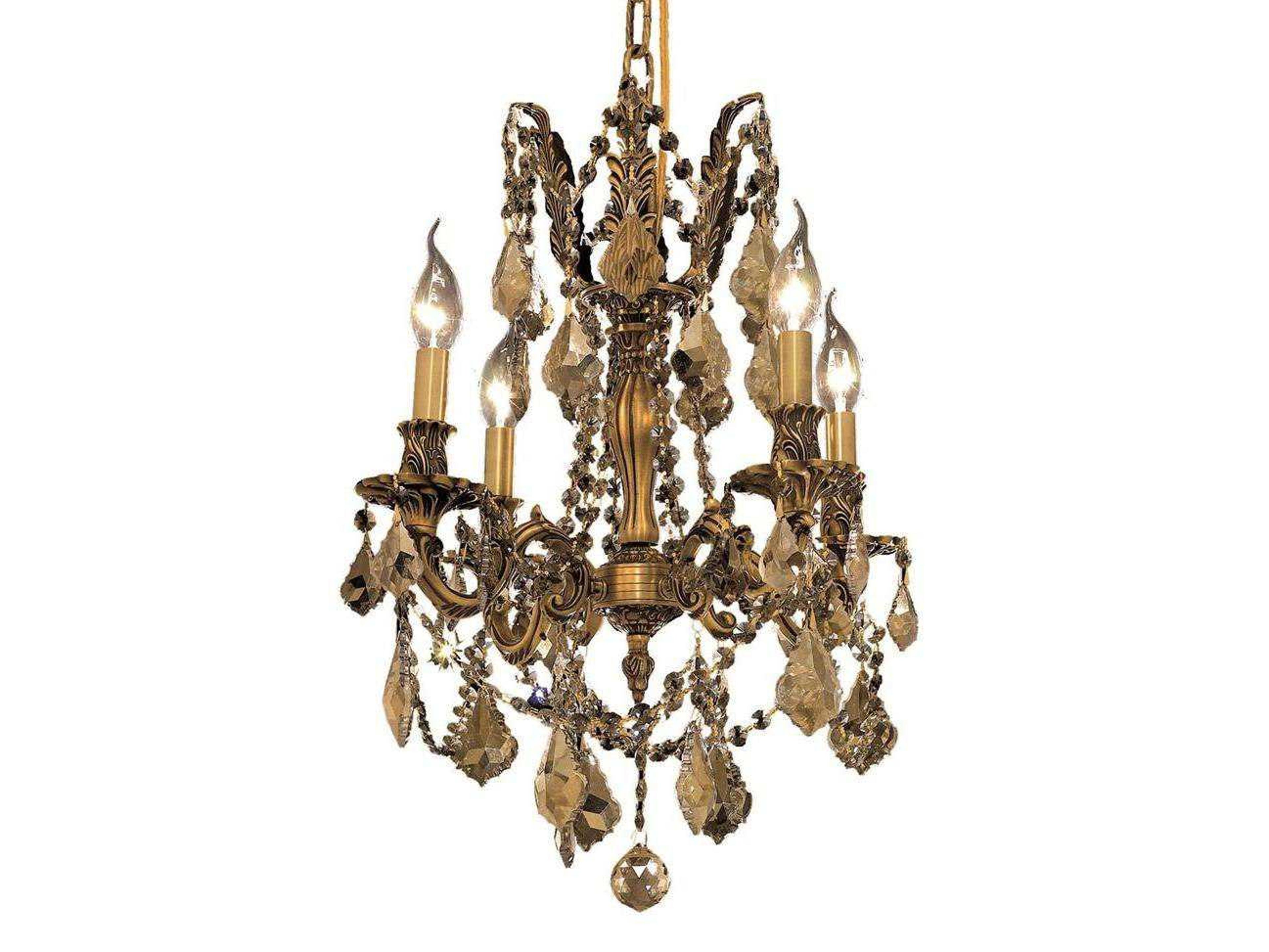 Rosalia 4-Light French Gold Crystal Candelabra Chandelier