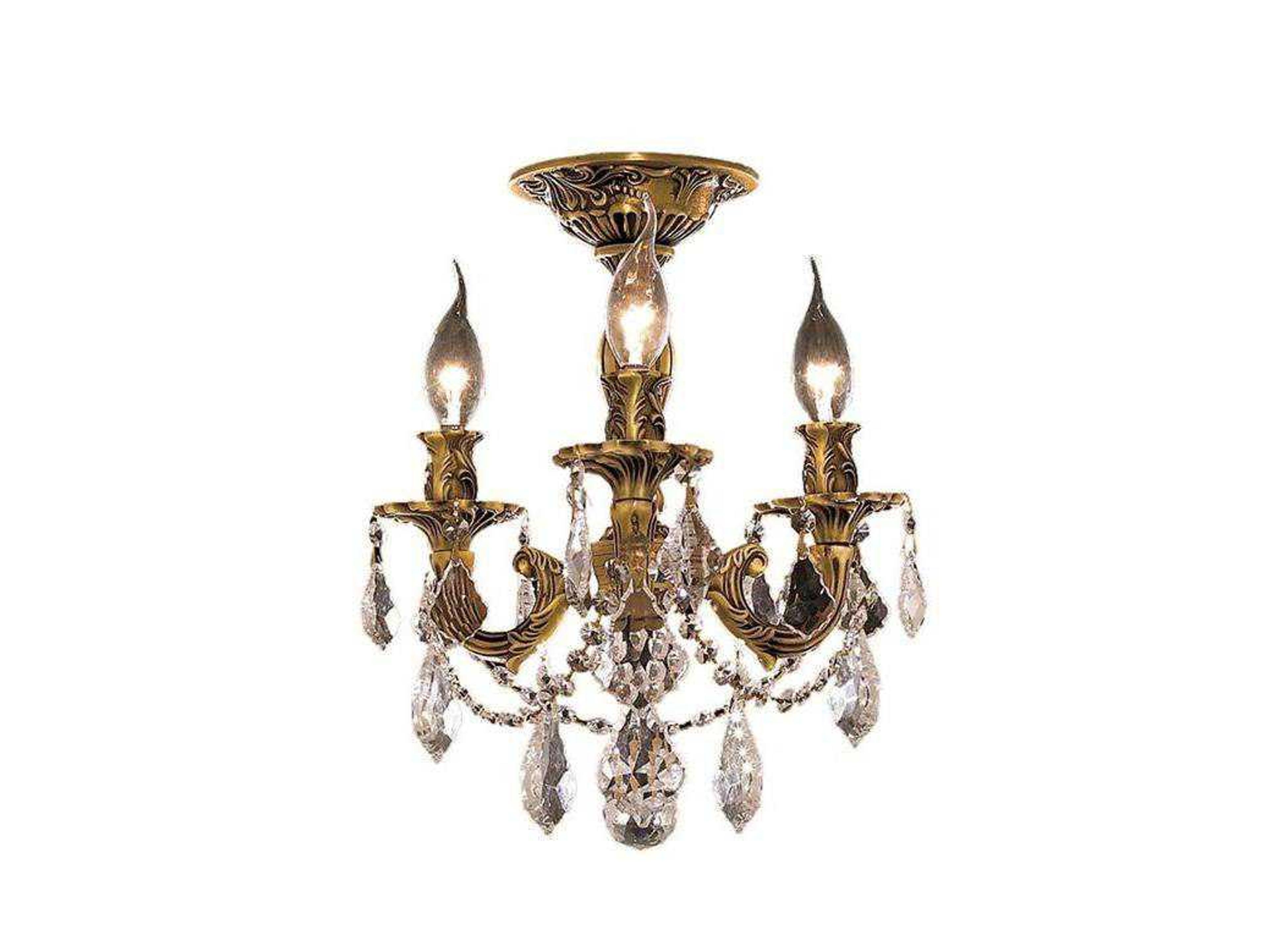 Rosalia French Gold Crystal Semi Flush Mount