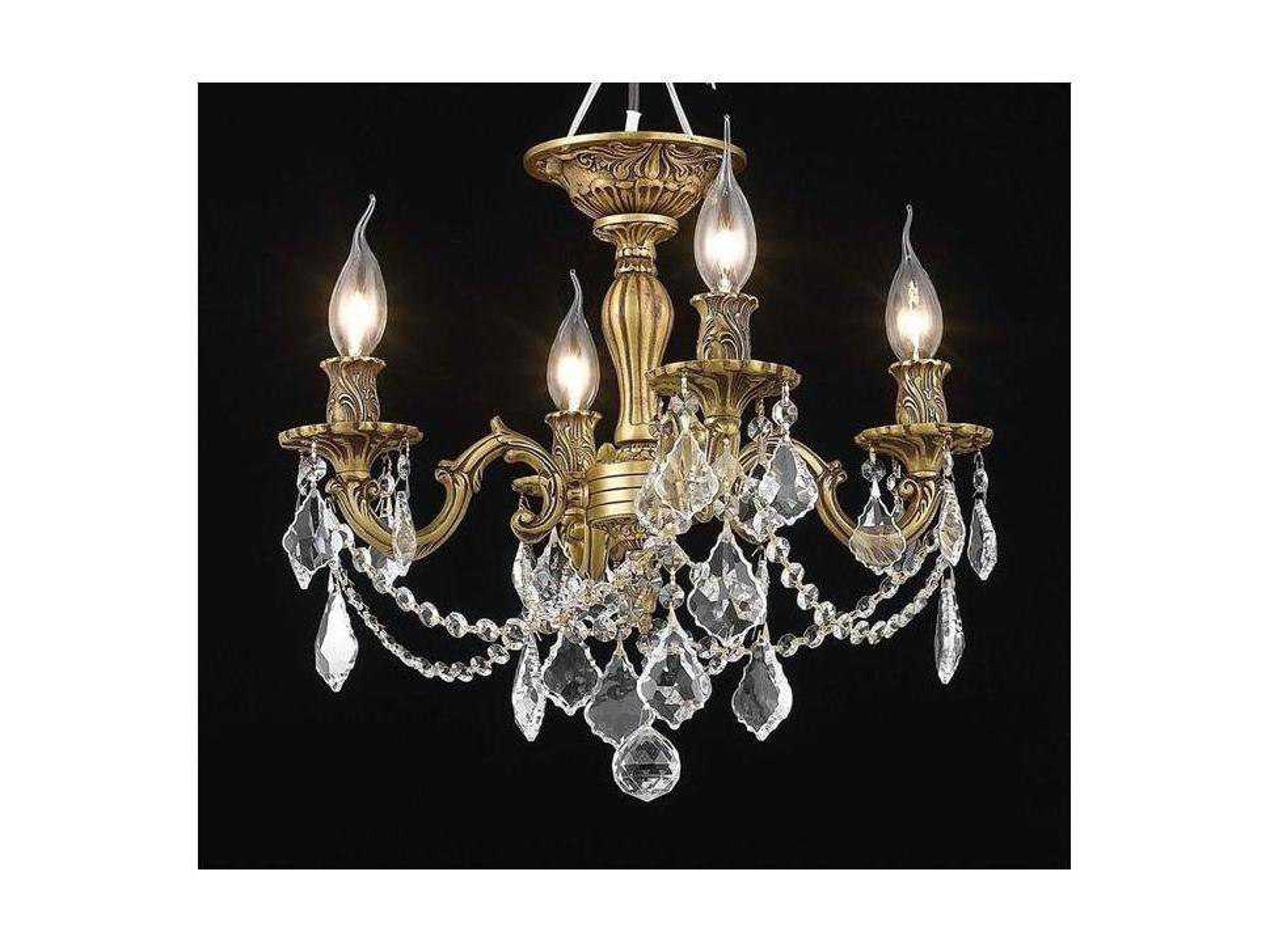 Rosalia French Gold Clear Crystal Semi Flush Mount