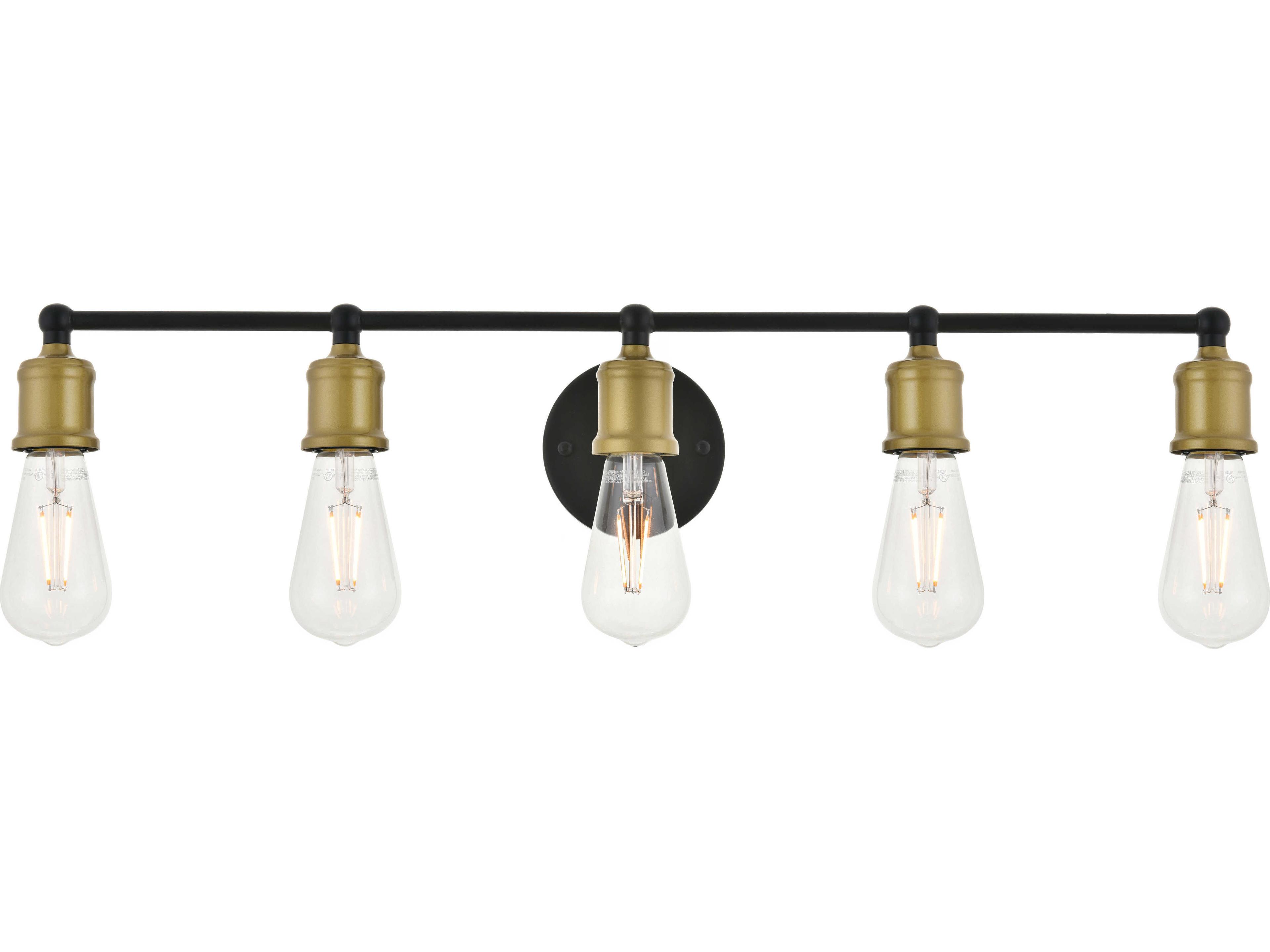 Serif 5-Light Black Vanity Light