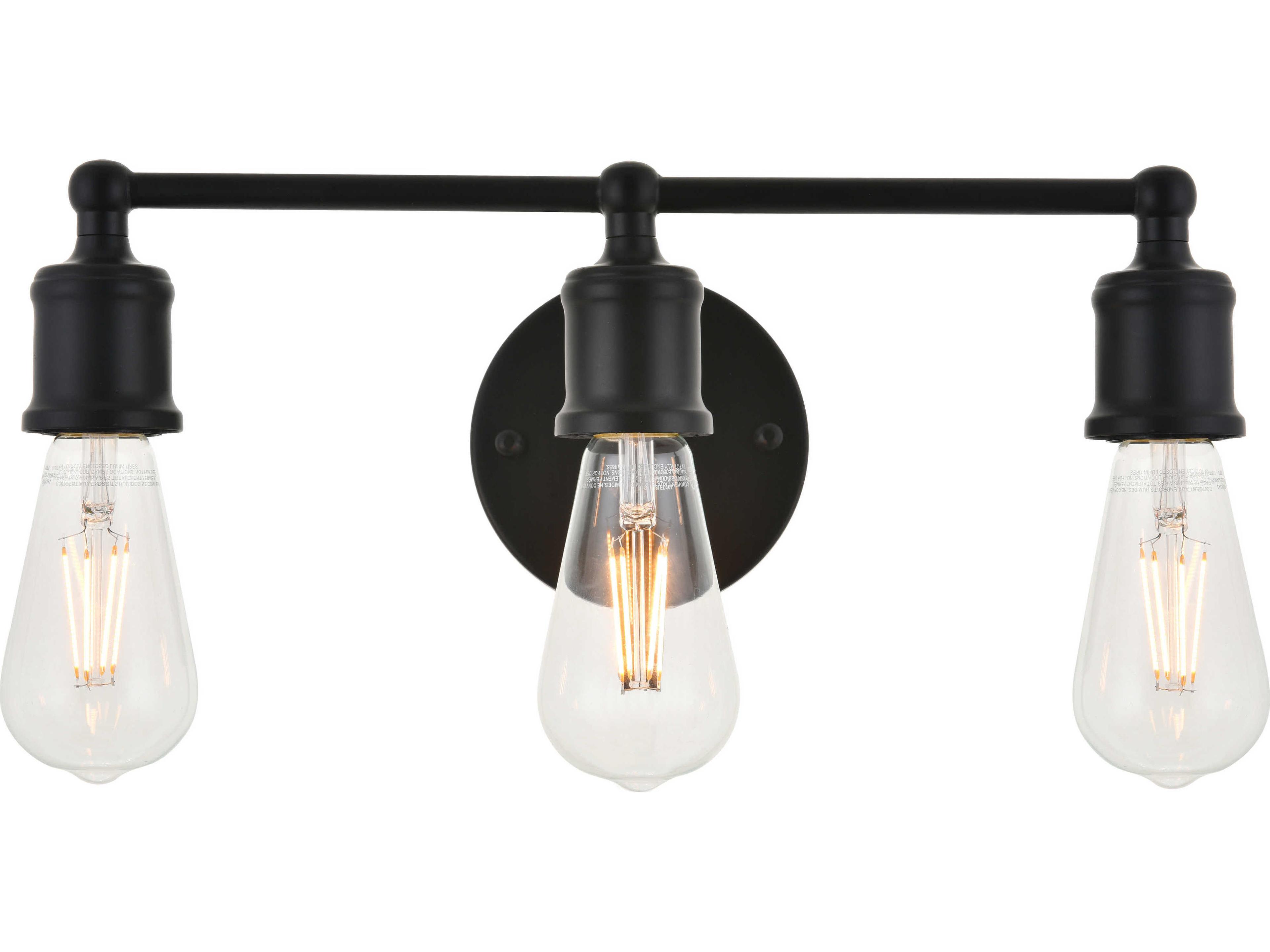 Serif 3-Light Black Vanity Light