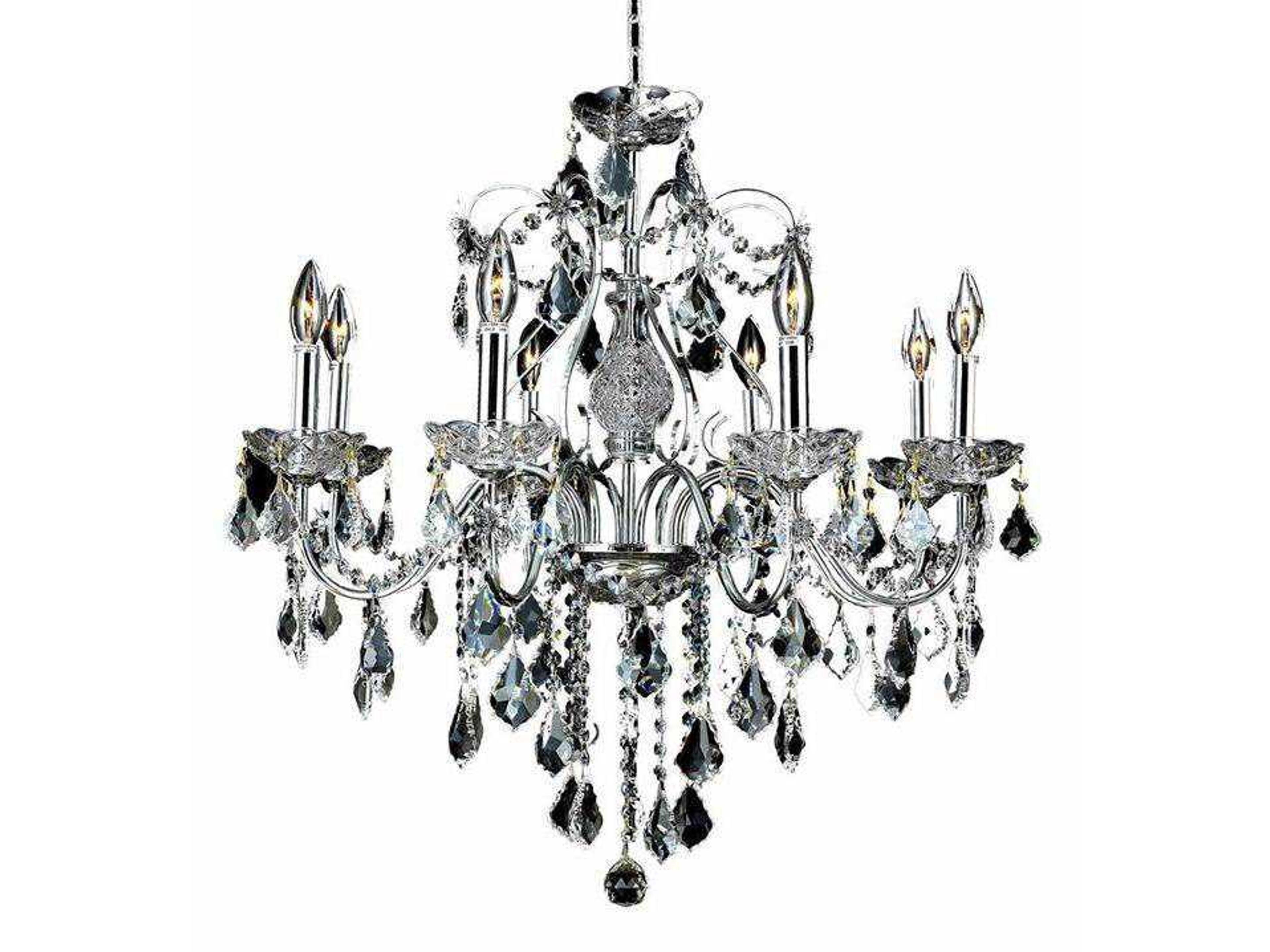 St. Francis 8-Light Chrome Clear Crystal Candelabra Chandelier