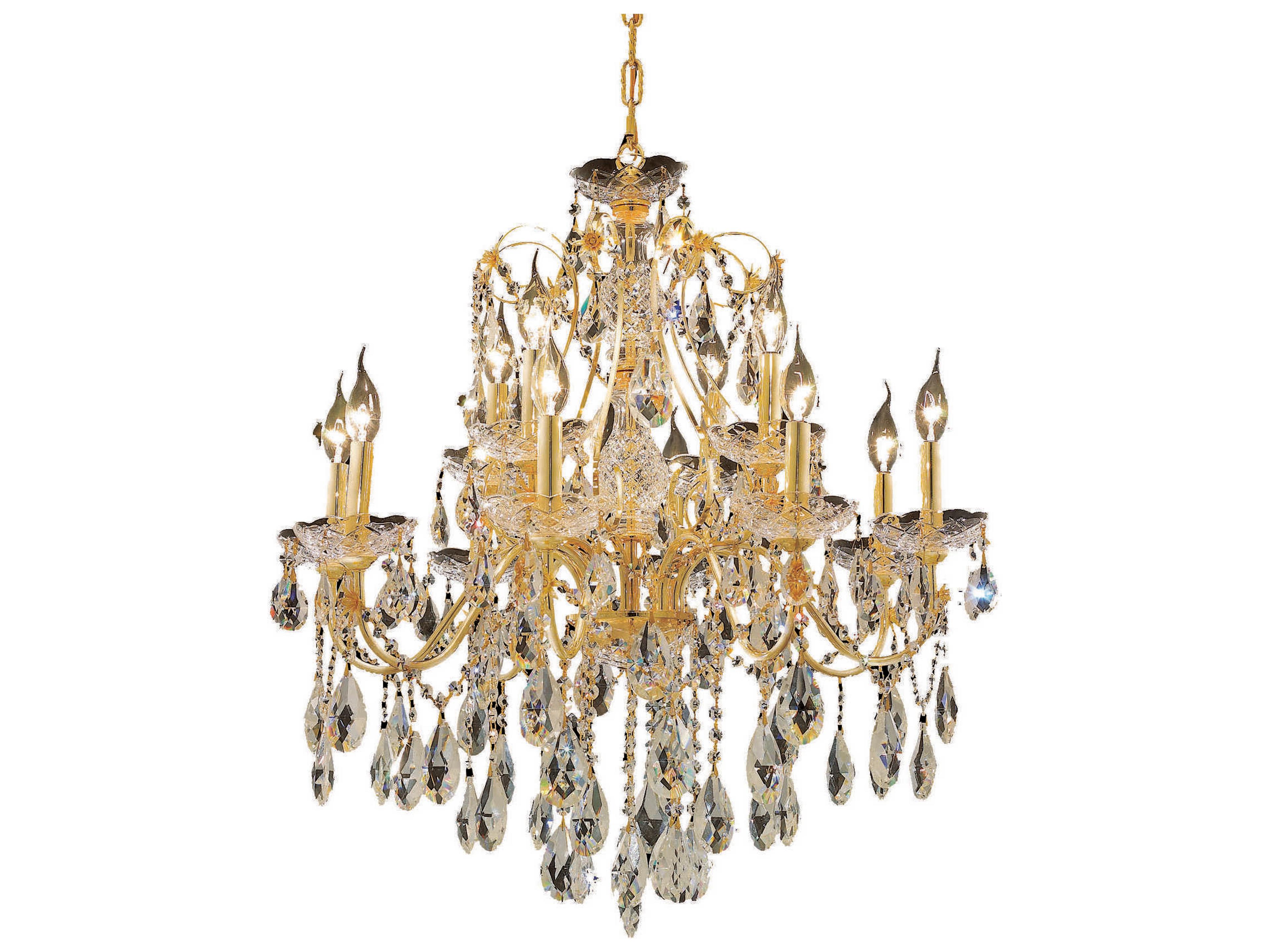 Elegant Lighting St. Francis 12-Light Gold Clear Crystal Candelabra Chandelier