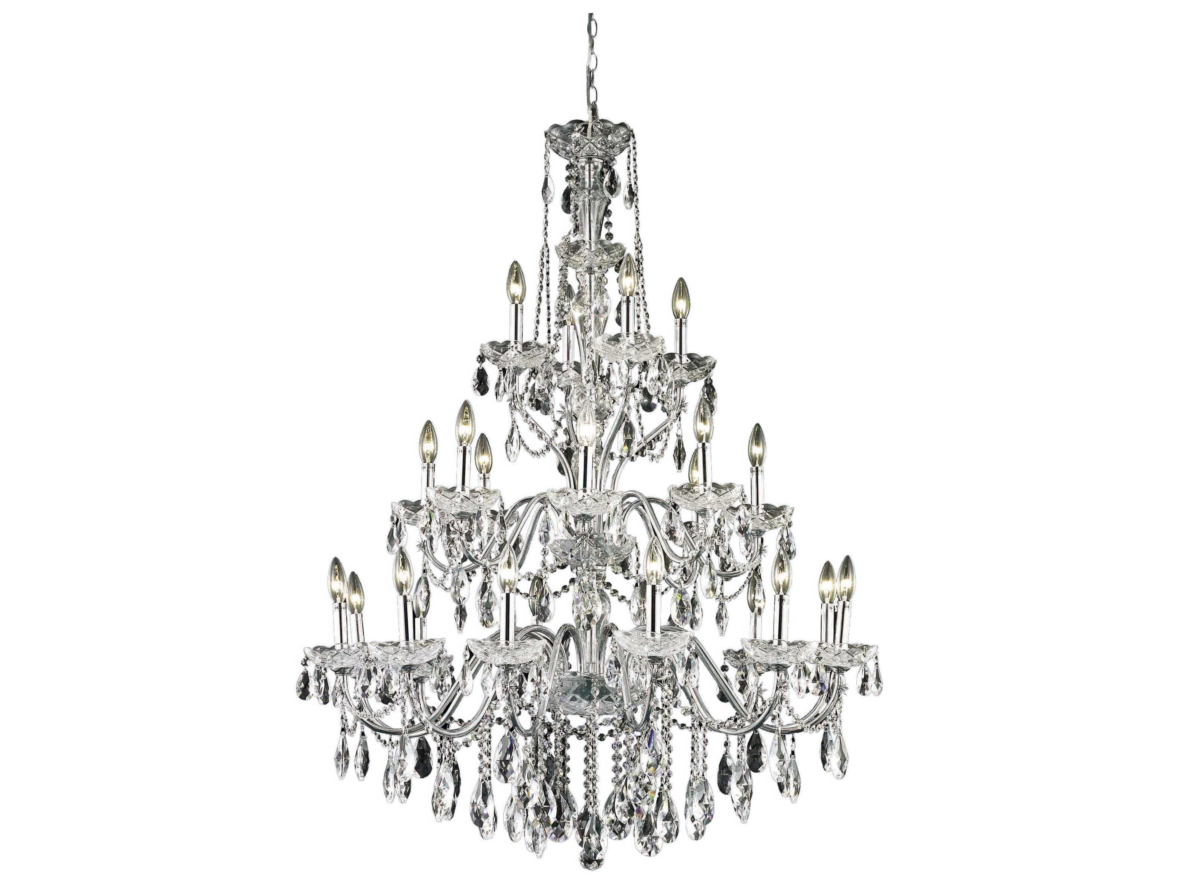St. Francis 24-Light Chrome Clear Crystal Candelabra Chandelier