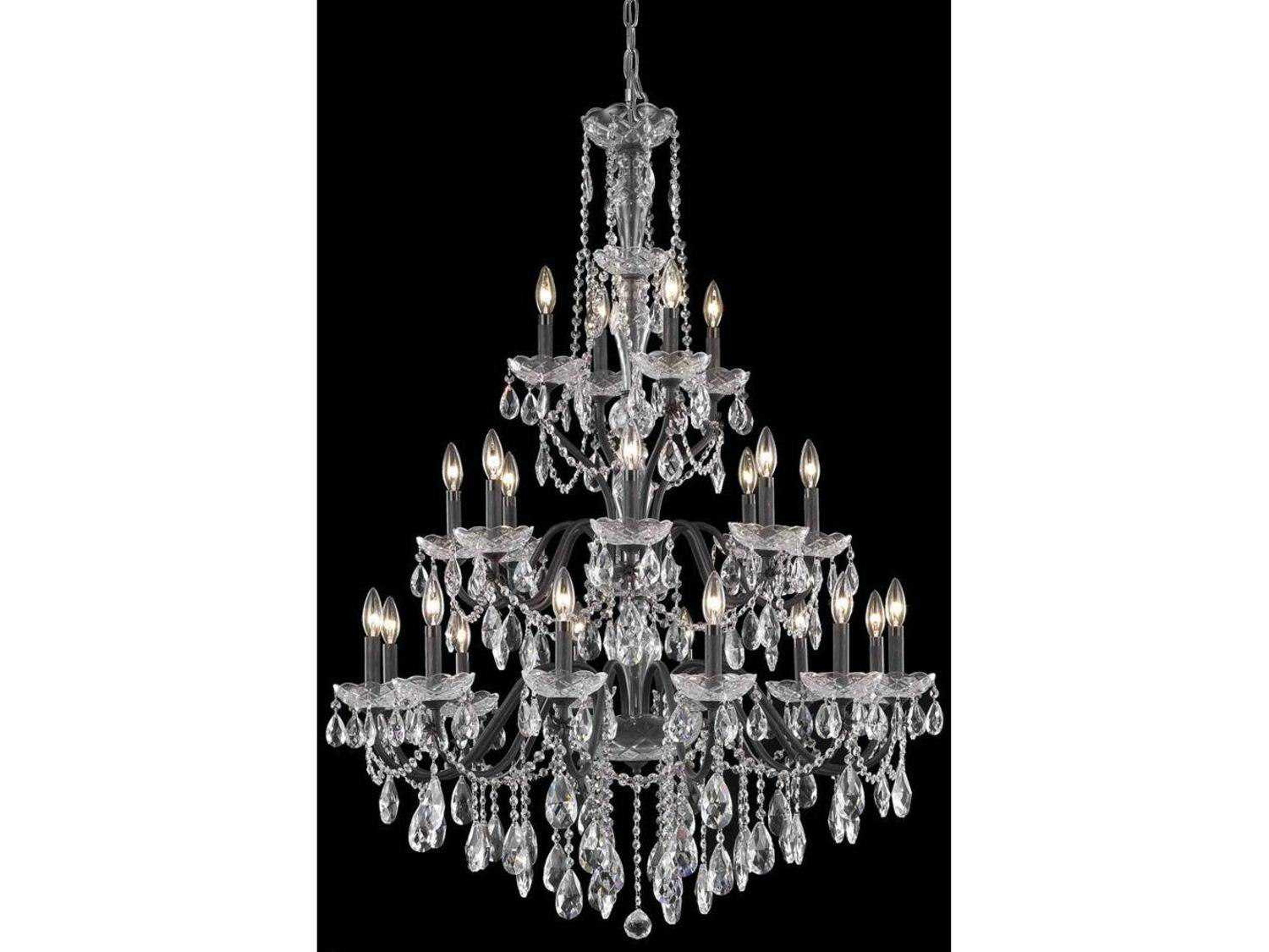 St. Francis 24-Light Dark Bronze Clear Crystal Candelabra Chandelier