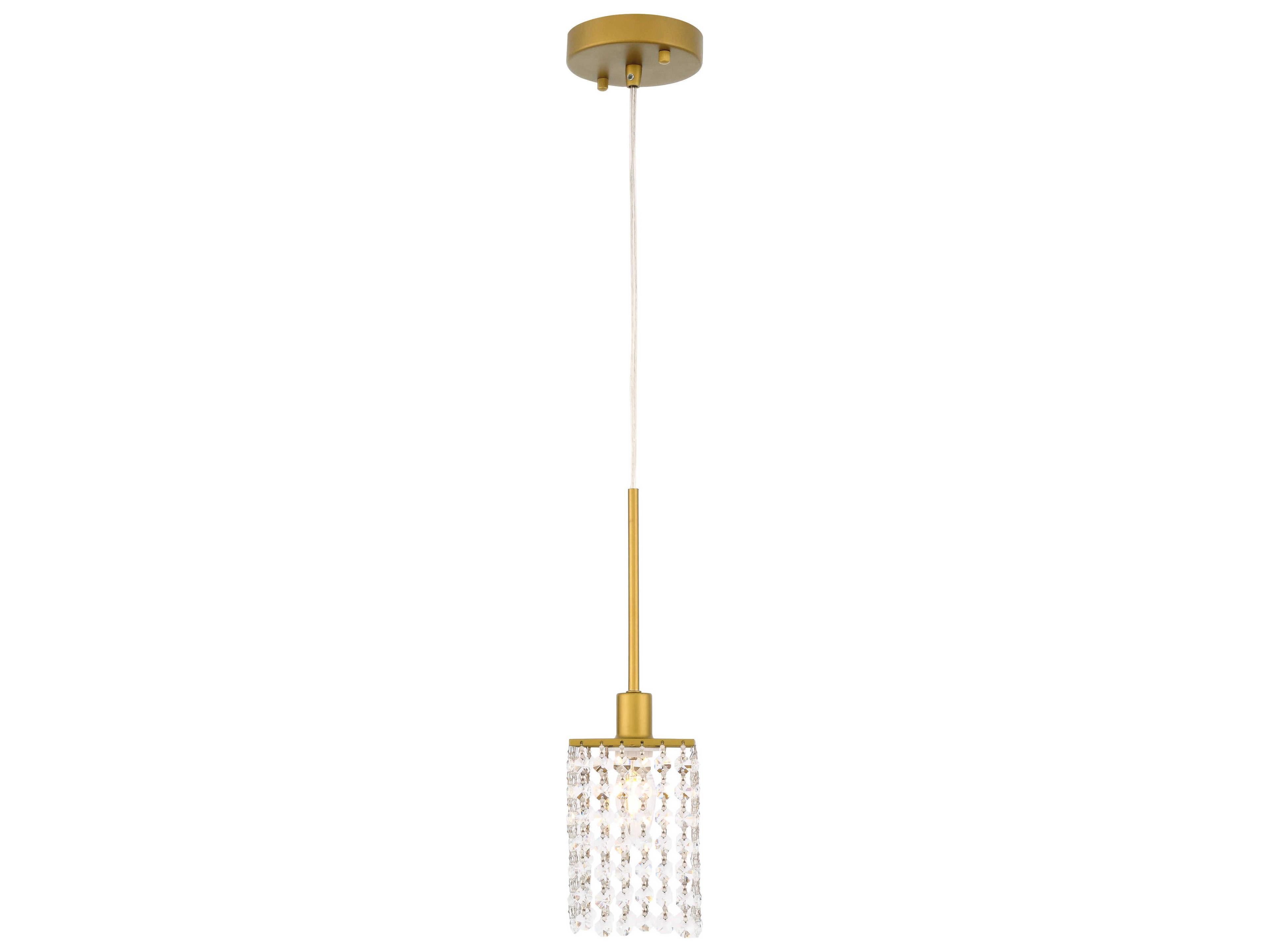 Taylor 1-Light Brass Crystal Mini Pendant